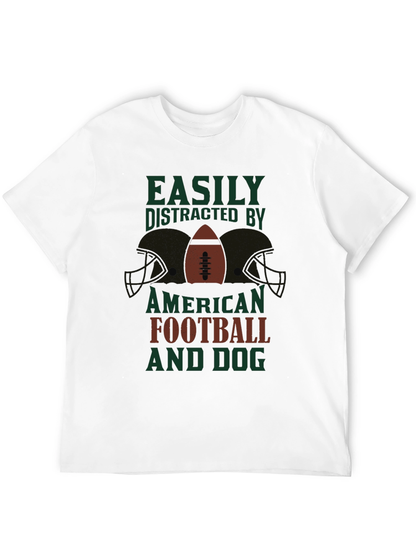 Easily Distracted By Football and Dog T-Shirt