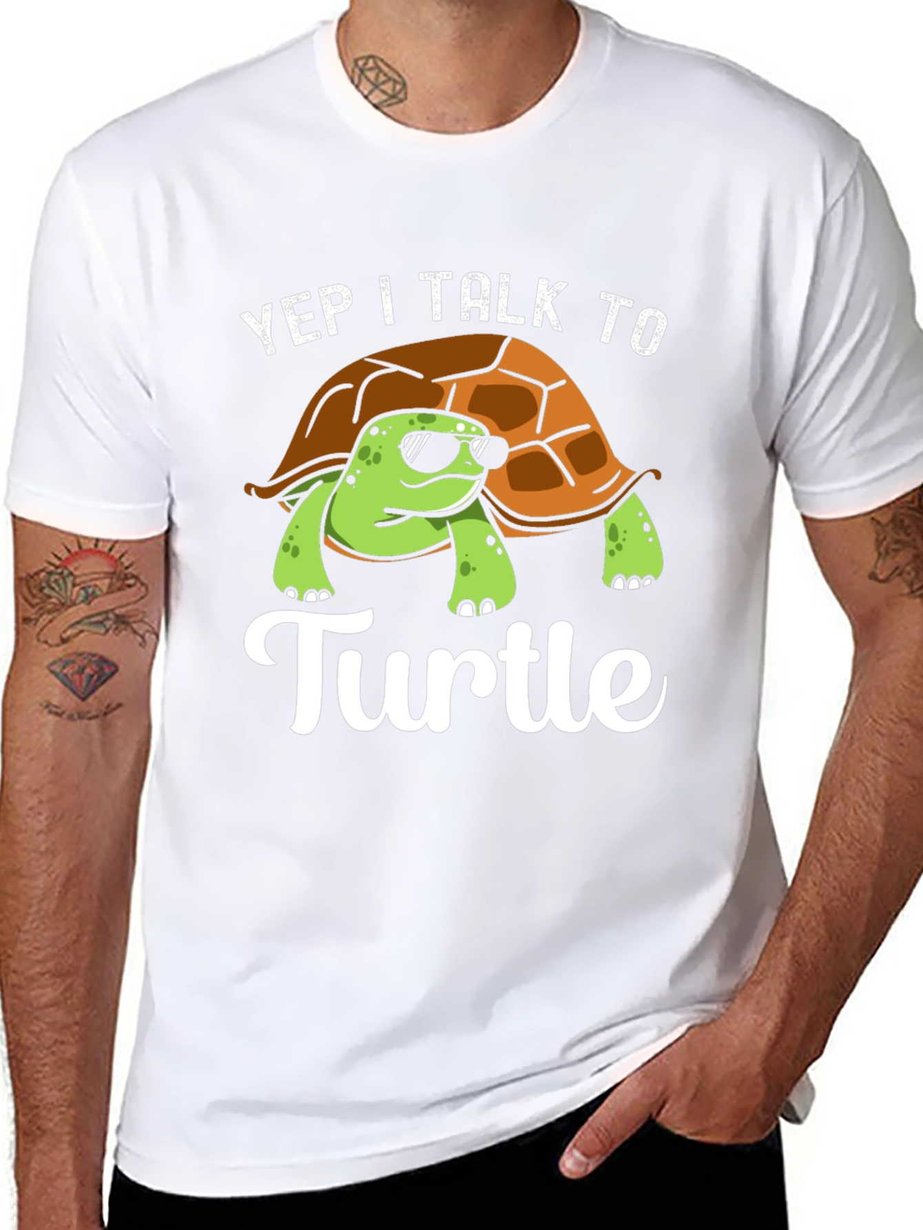 Yep I Talk to Turtle Graphic T-Shirt