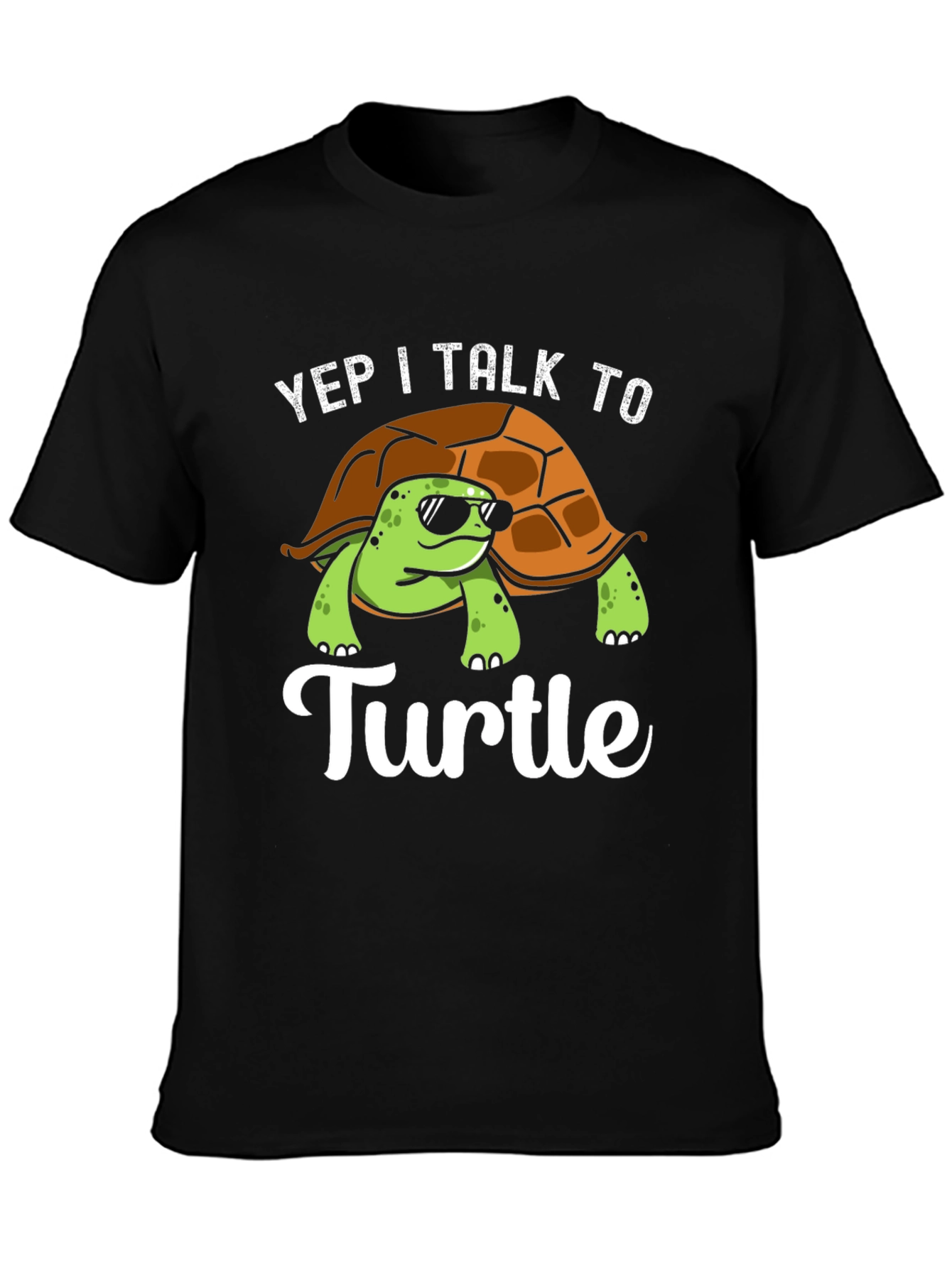 Yep I Talk to Turtle Graphic T-Shirt