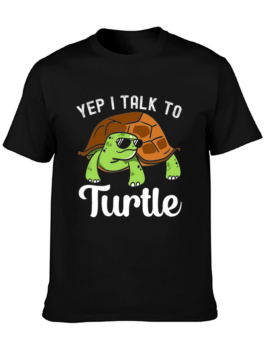 Yep I Talk to Turtle Graphic T-Shirt