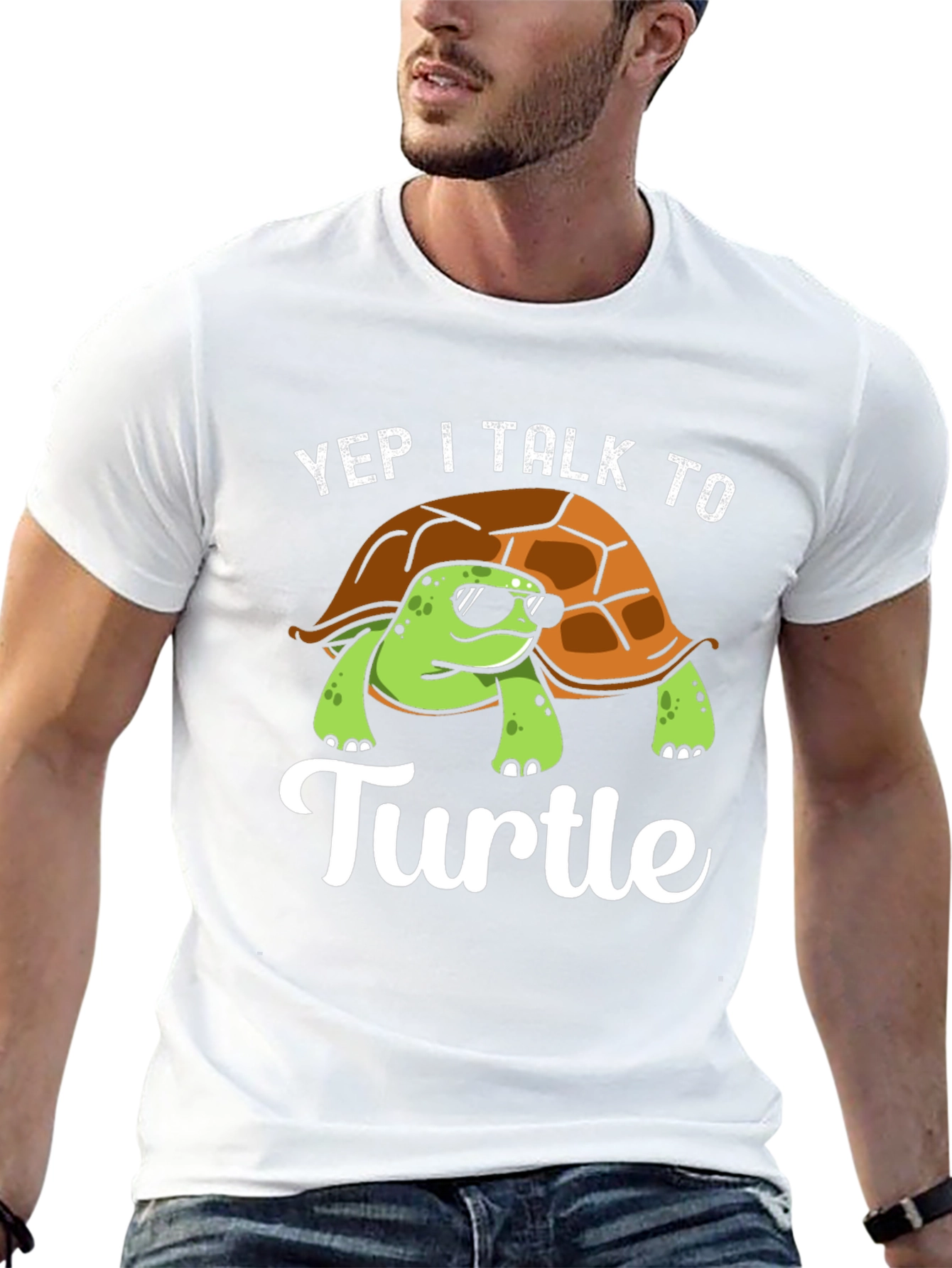 Yep I Talk to Turtle Graphic T-Shirt