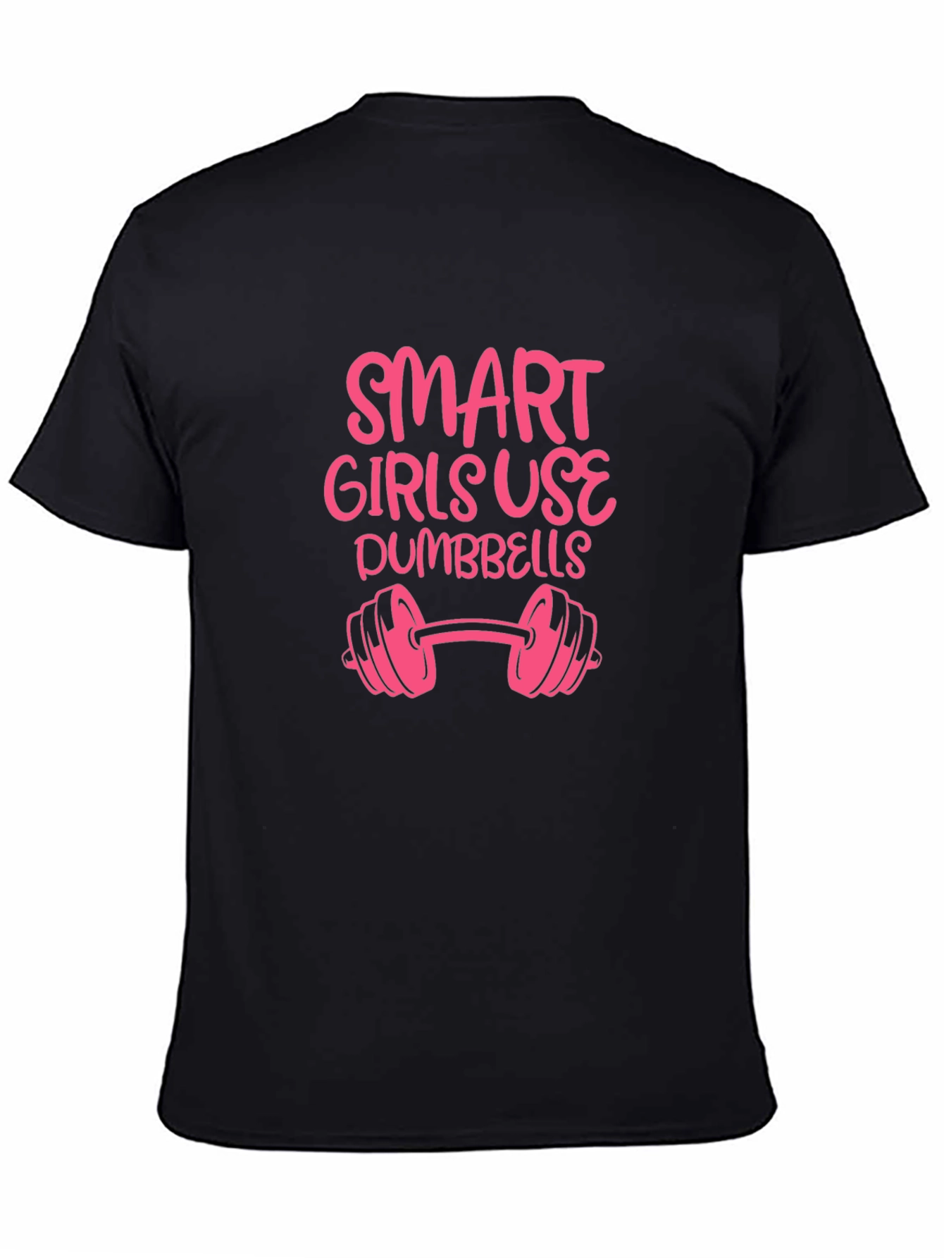Smart Girls Use Dumbbells Graphic T-Shirt - Black
