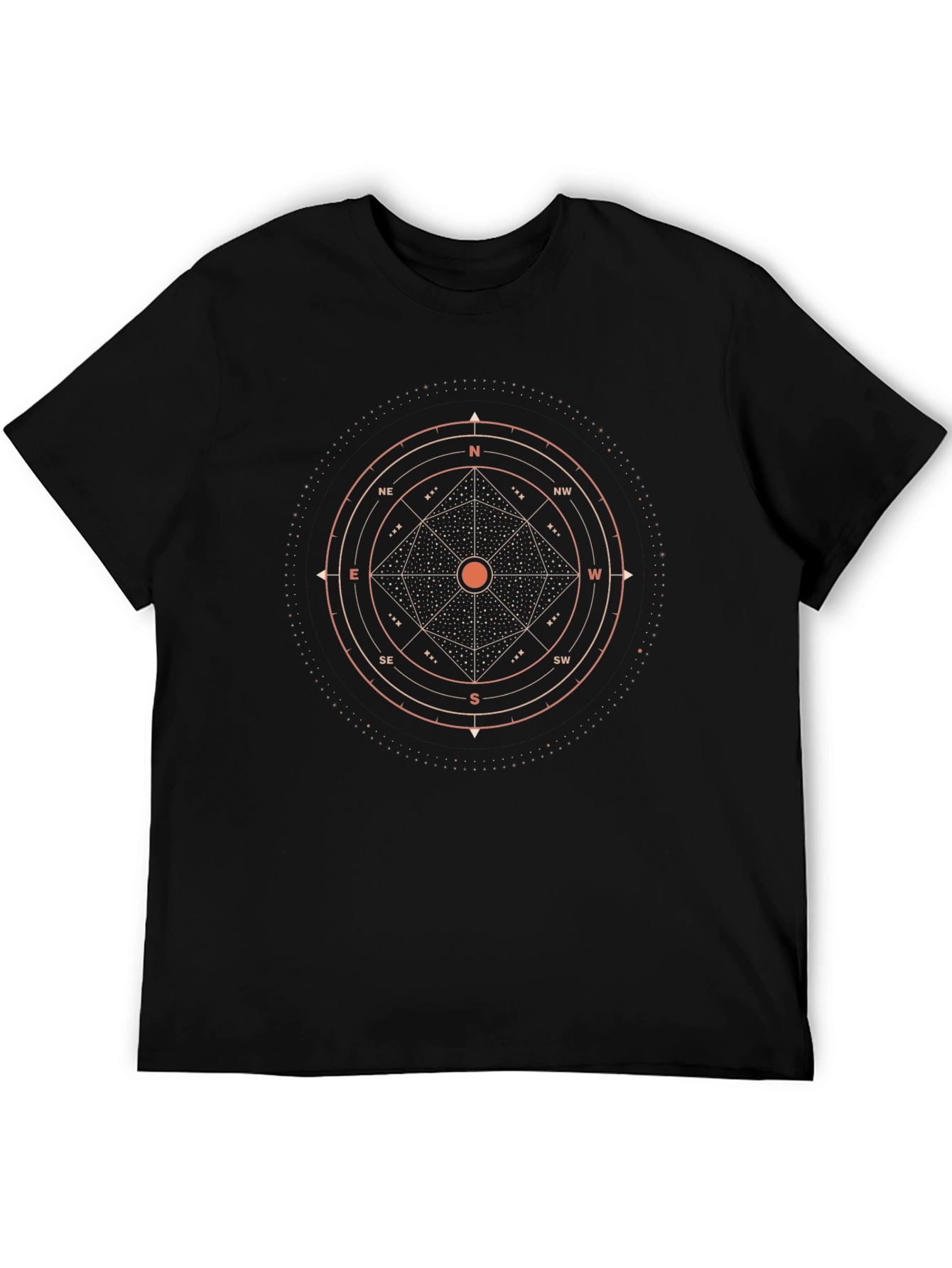 Geometric Compass Graphic T-Shirt - Modern Directional Style