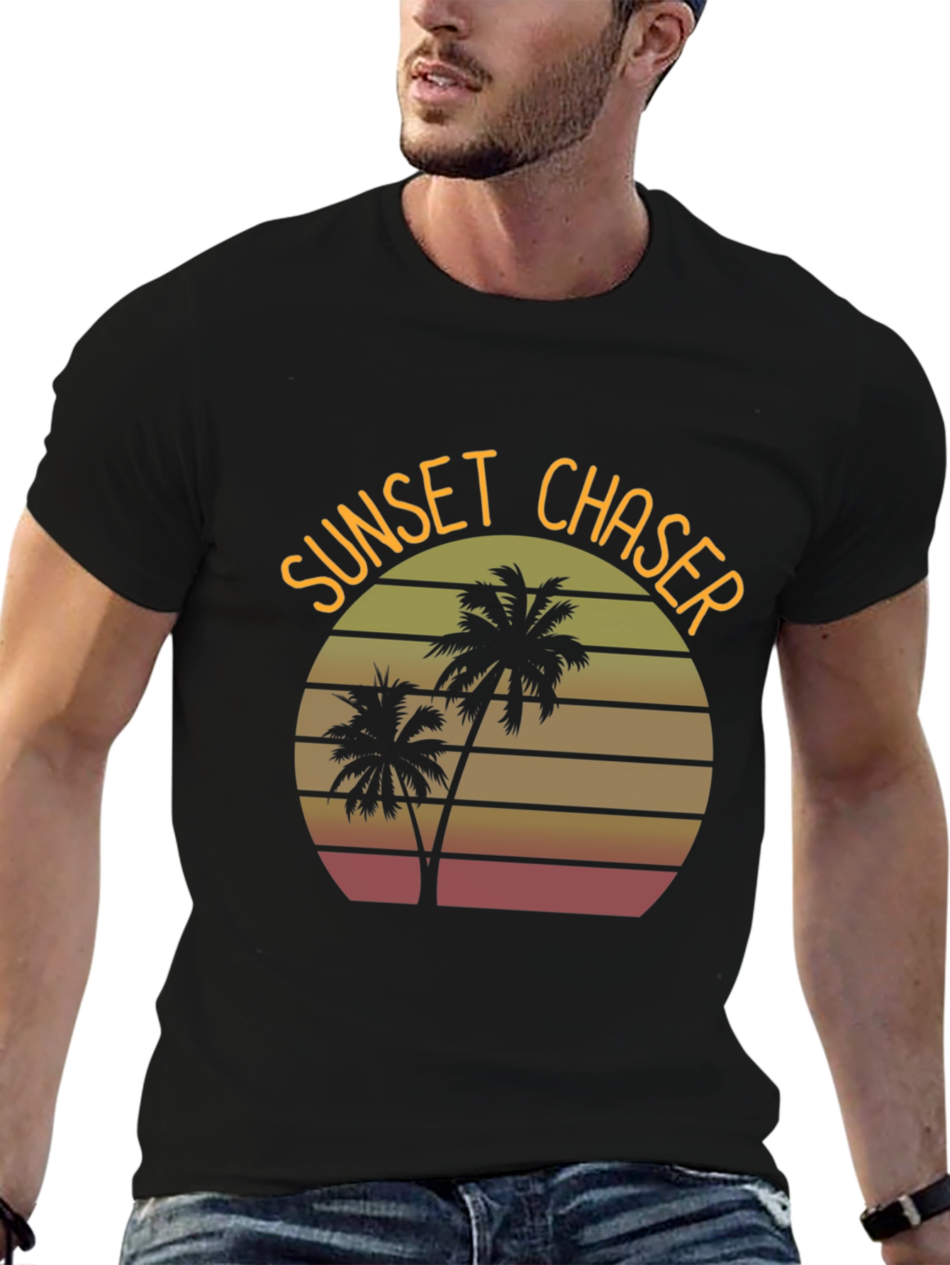 Sunset Chaser Graphic Tee - Tropical Palm Tree Shirt