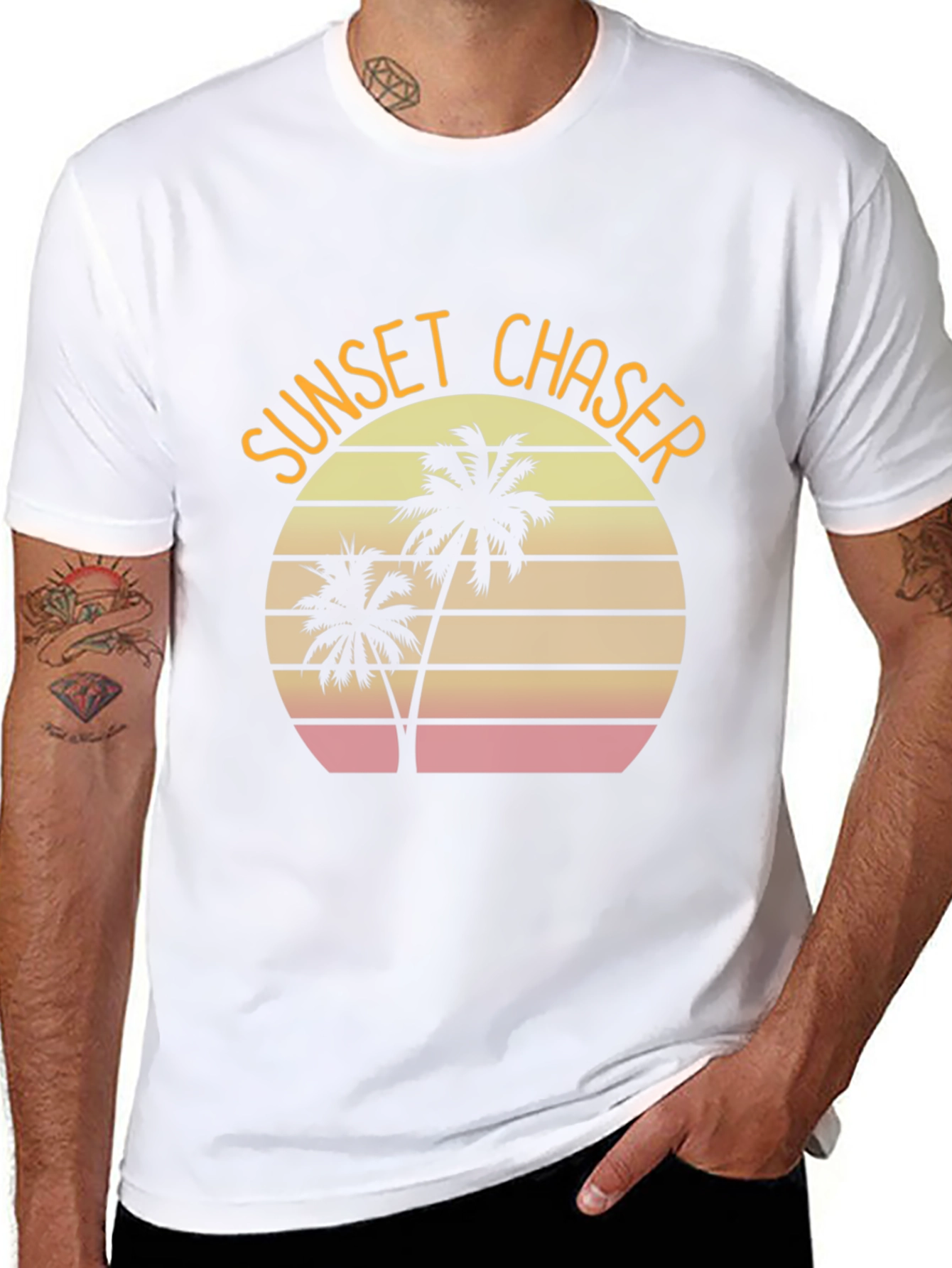 Sunset Chaser Graphic Tee - Tropical Palm Tree Shirt