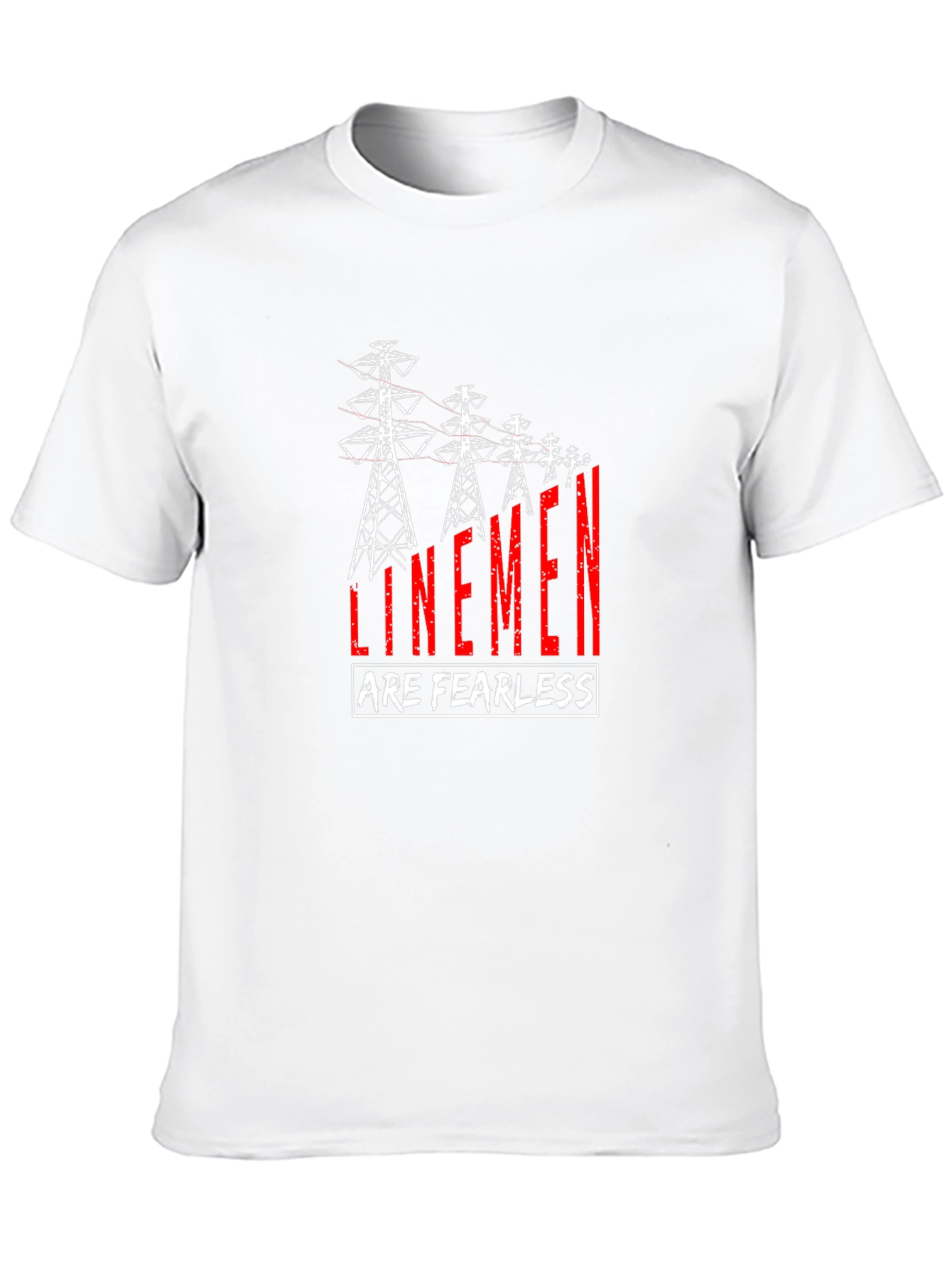Linemen Are Fearless T-Shirt - Black Crew Neck Tee