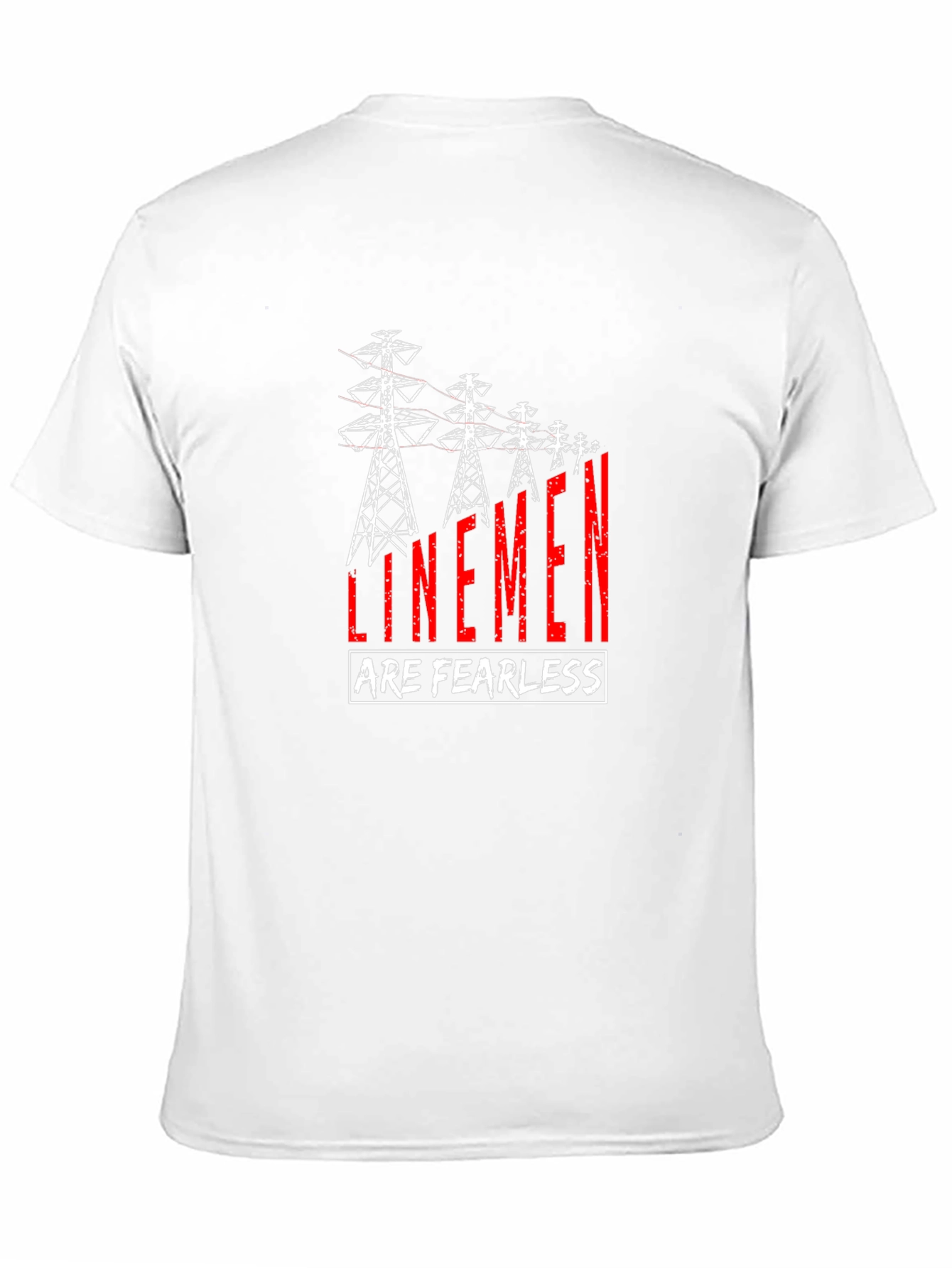 Linemen Are Fearless T-Shirt - Black Crew Neck Tee