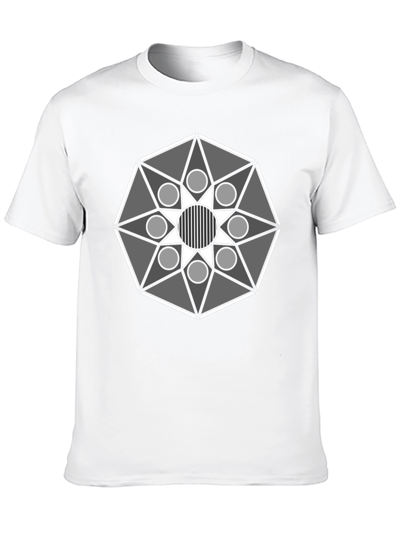 Geometric Mandala Graphic Tee - Modern Black T-Shirt