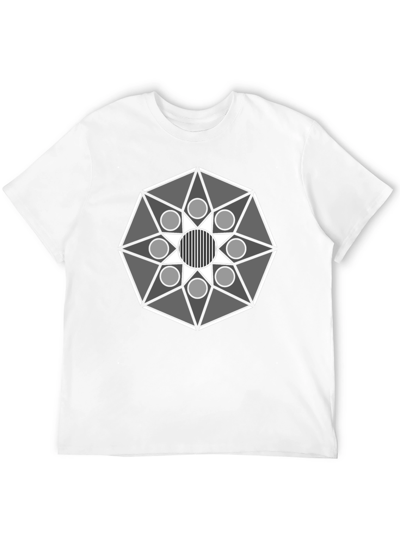 Geometric Mandala Graphic Tee - Modern Black T-Shirt