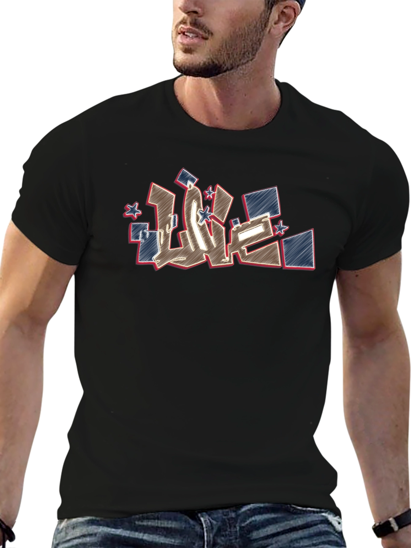 Urban Love Graphic Tee - Black Cotton T-Shirt