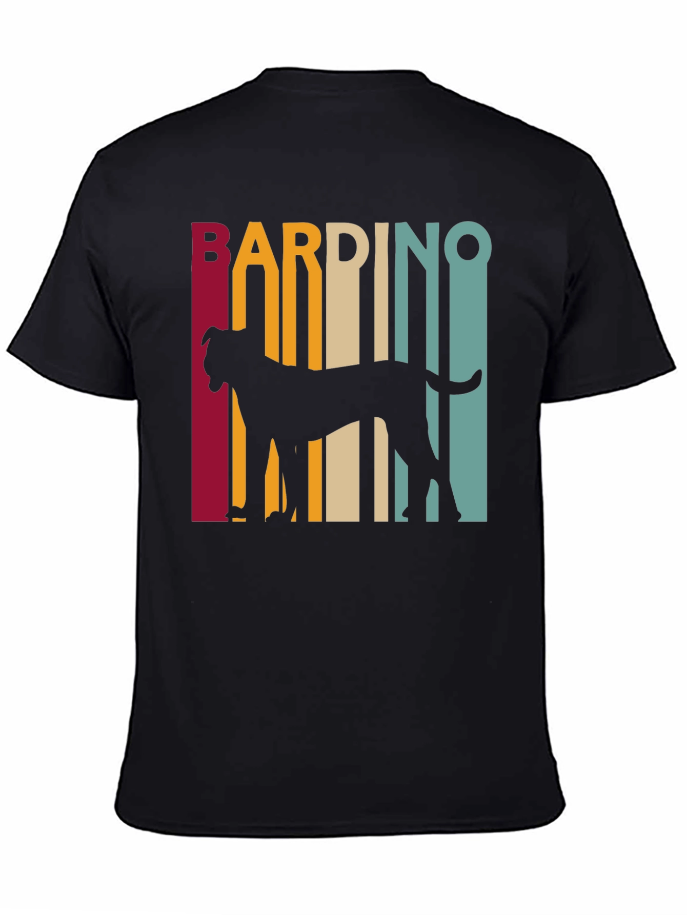 Bardino Dog Silhouette Retro Style Black T-Shirt