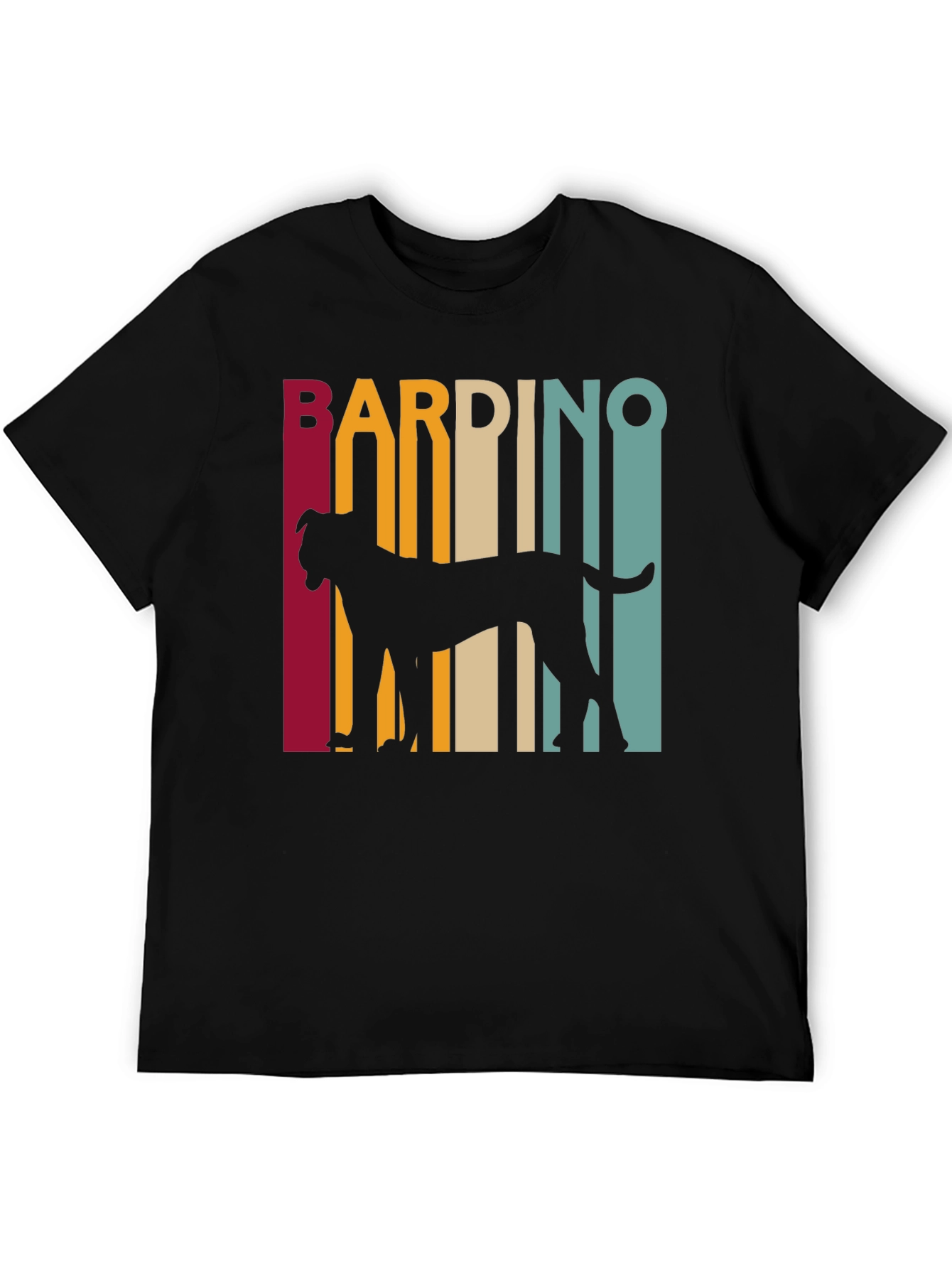Bardino Dog Silhouette Retro Style Black T-Shirt