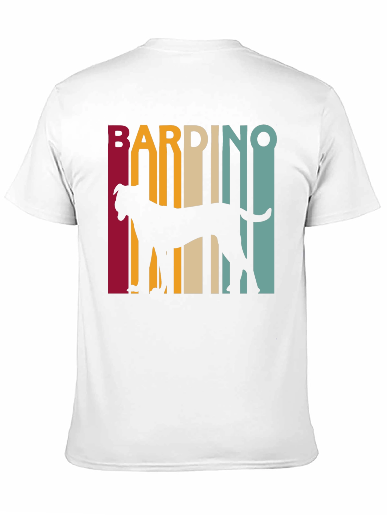 Bardino Dog Silhouette Retro Style Black T-Shirt