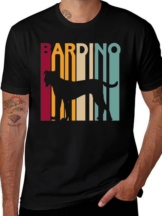 Bardino Dog Silhouette Retro Style Black T-Shirt