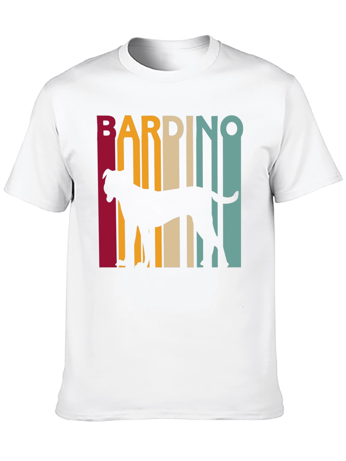 Bardino Dog Silhouette Retro Style Black T-Shirt