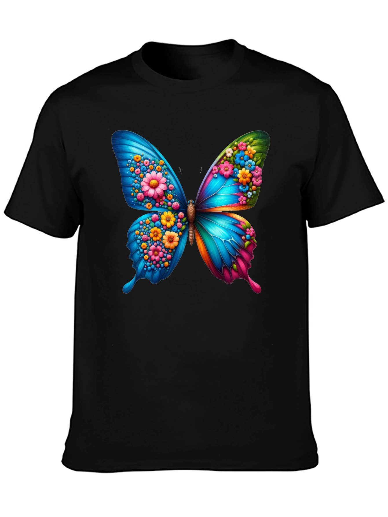 Butterfly Flower Graphic T-Shirt