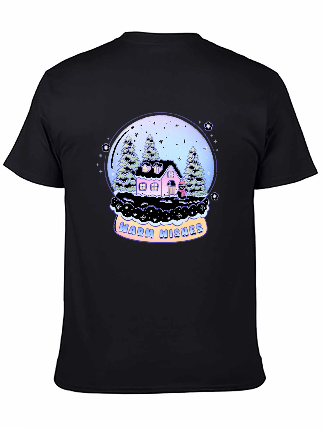 Warm Wishes Snow Globe Graphic Tee - Black