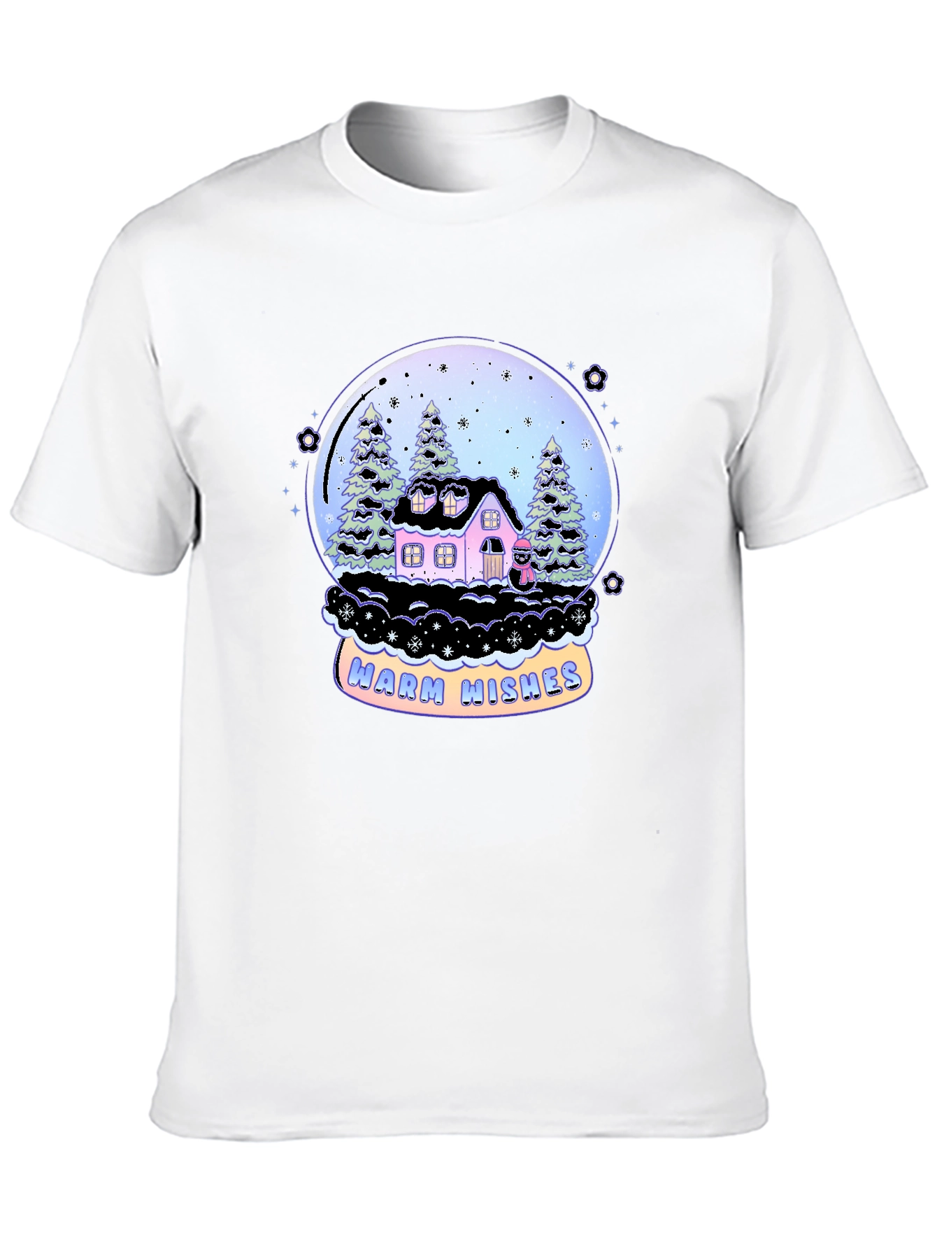 Warm Wishes Snow Globe Graphic Tee - Black