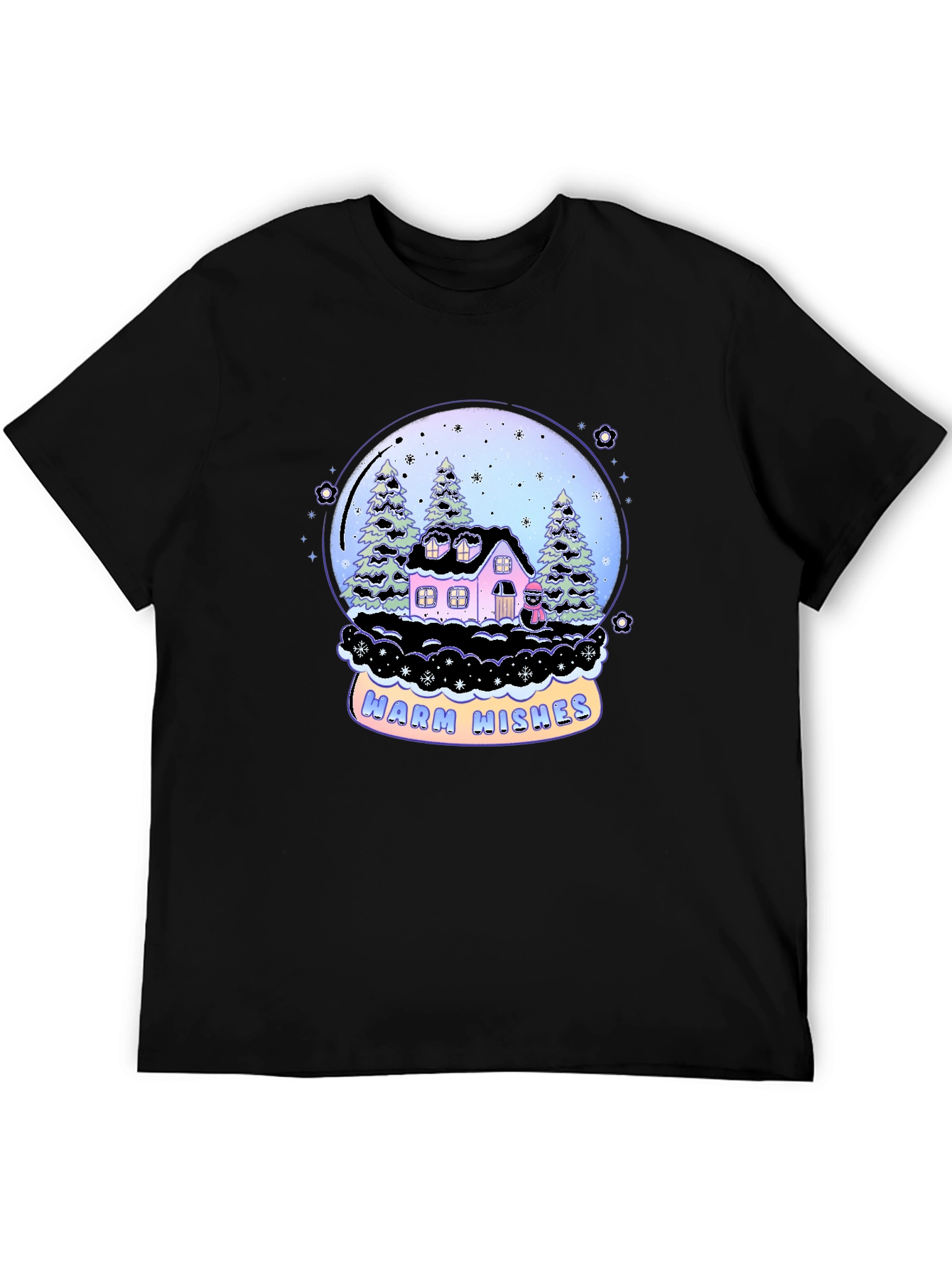 Warm Wishes Snow Globe Graphic Tee - Black