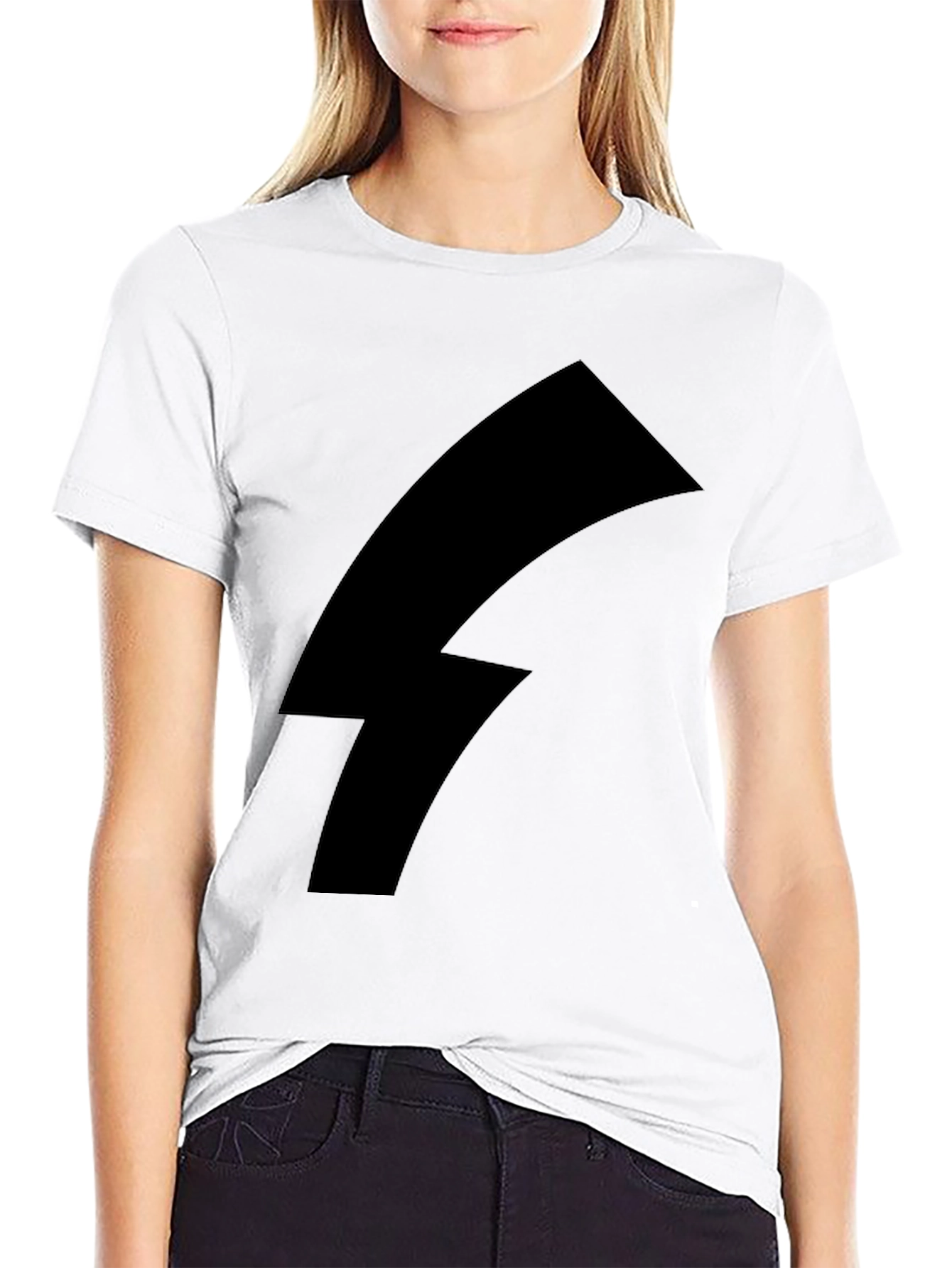 Bold Black Tee with Lightning Bolt Graphic