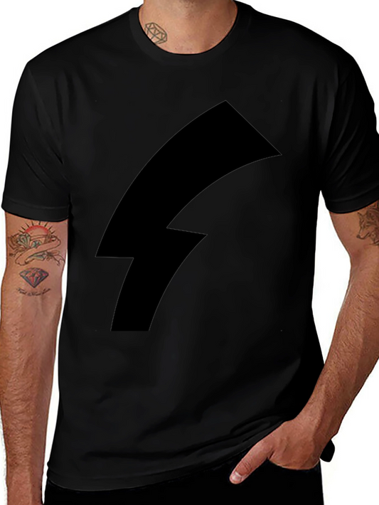 Bold Black Tee with Lightning Bolt Graphic