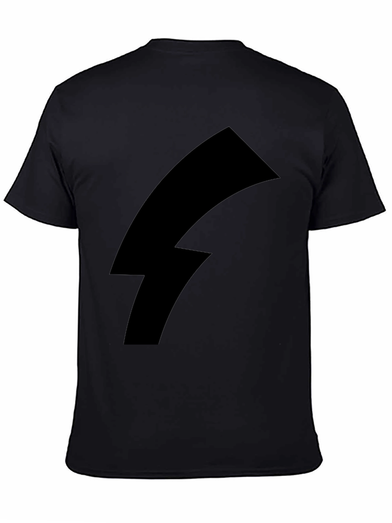 Bold Black Tee with Lightning Bolt Graphic