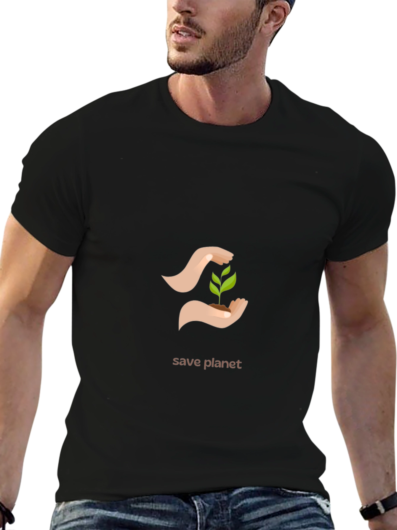 Eco-Friendly Save Planet Graphic T-Shirt