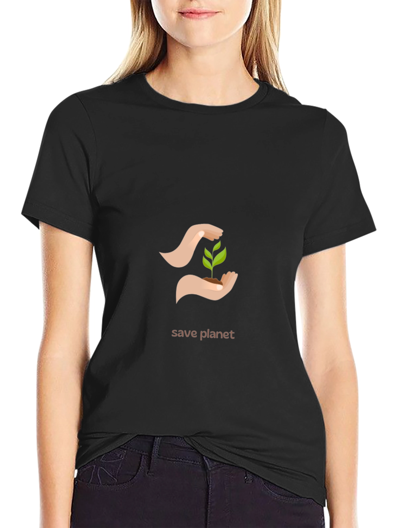 Eco-Friendly Save Planet Graphic T-Shirt