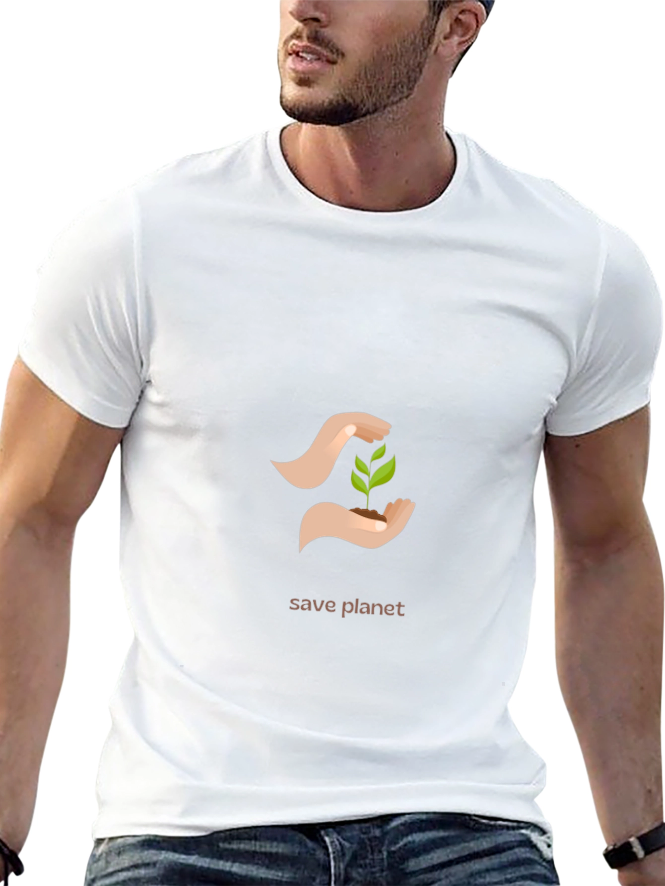 Eco-Friendly Save Planet Graphic T-Shirt