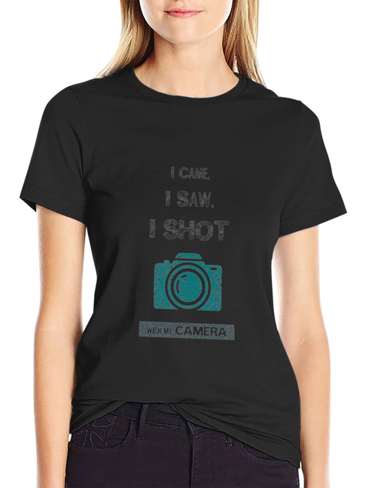 I Came I Saw I Shot Camera Graphic Tee - Photography Lover Shirt