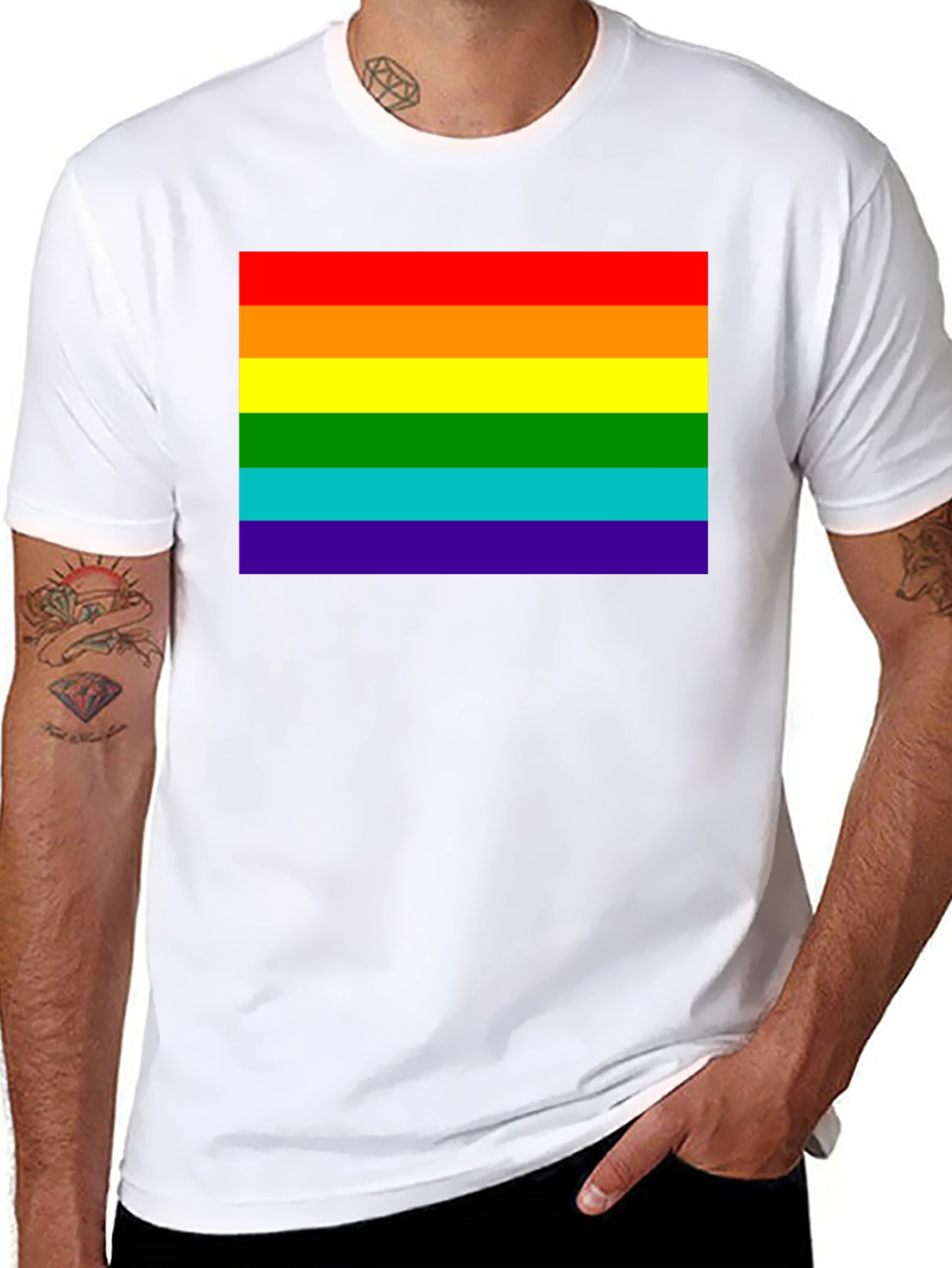 Pride Flag Black T-Shirt - Unisex