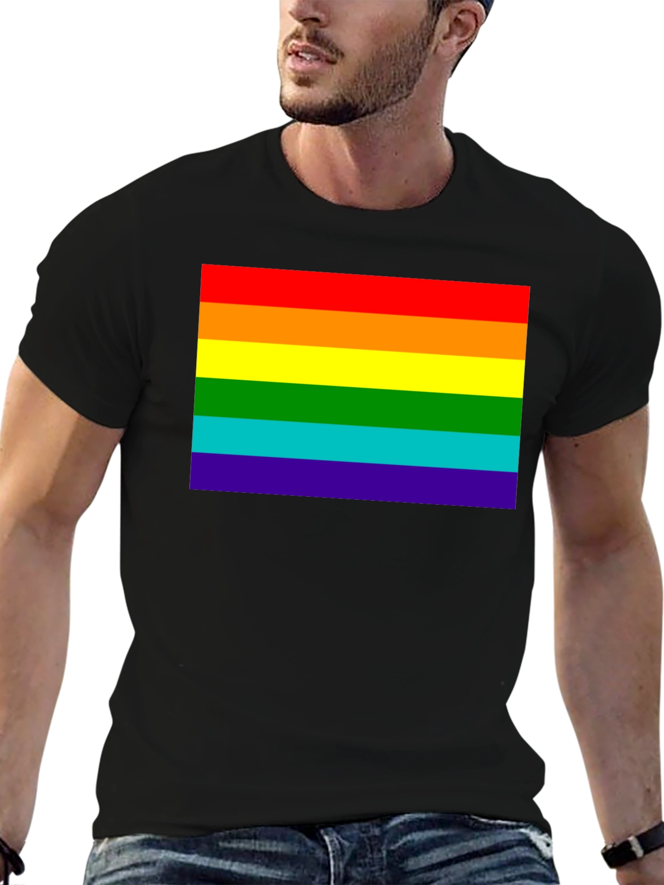 Pride Flag Black T-Shirt - Unisex