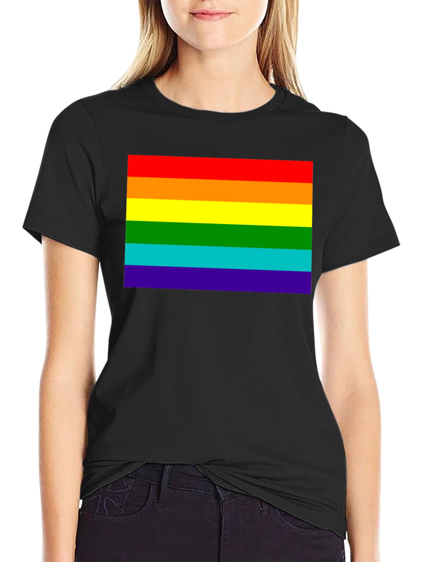 Pride Flag Black T-Shirt - Unisex