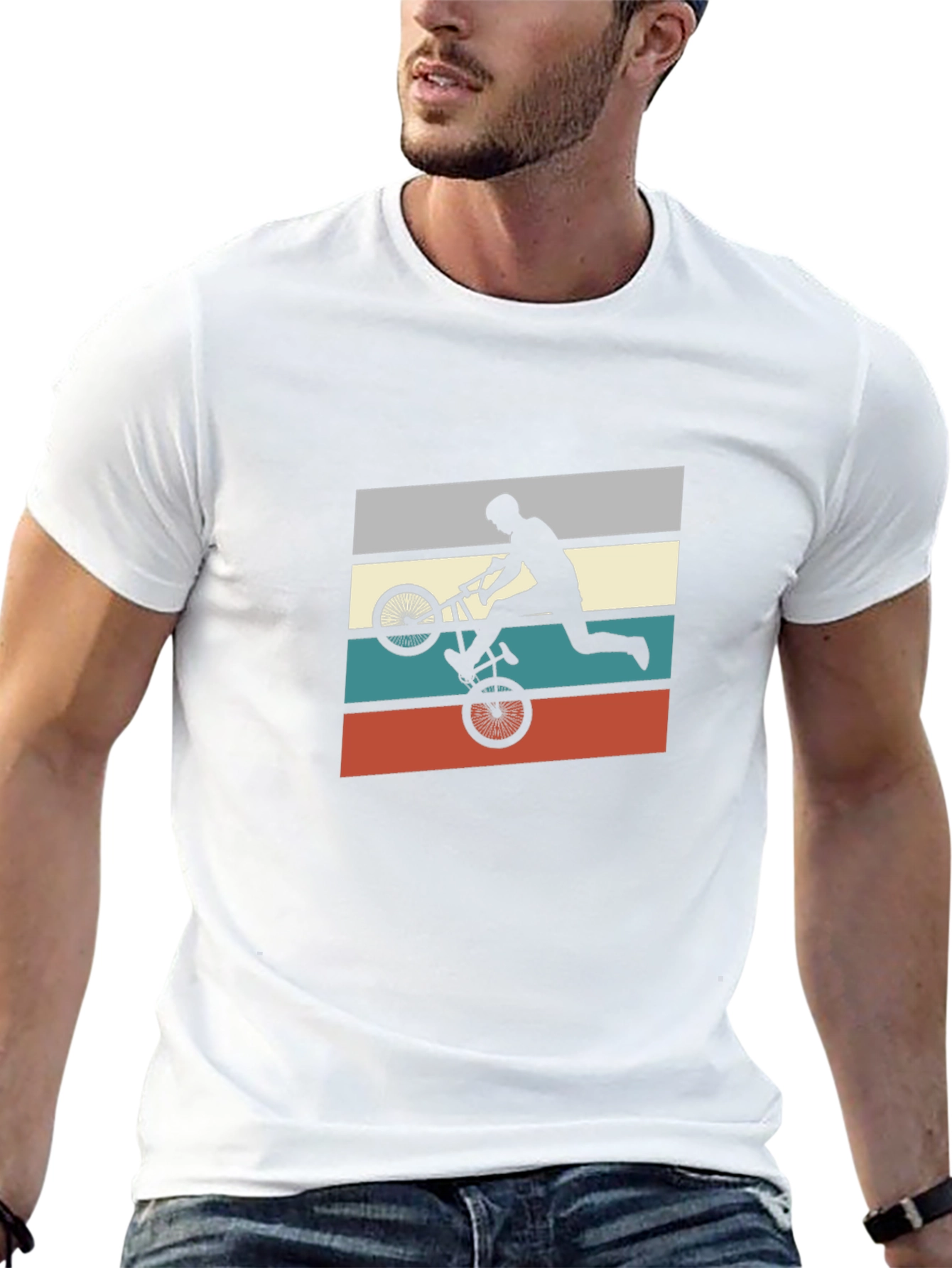 BMX Rider Graphic Tee - Retro Style