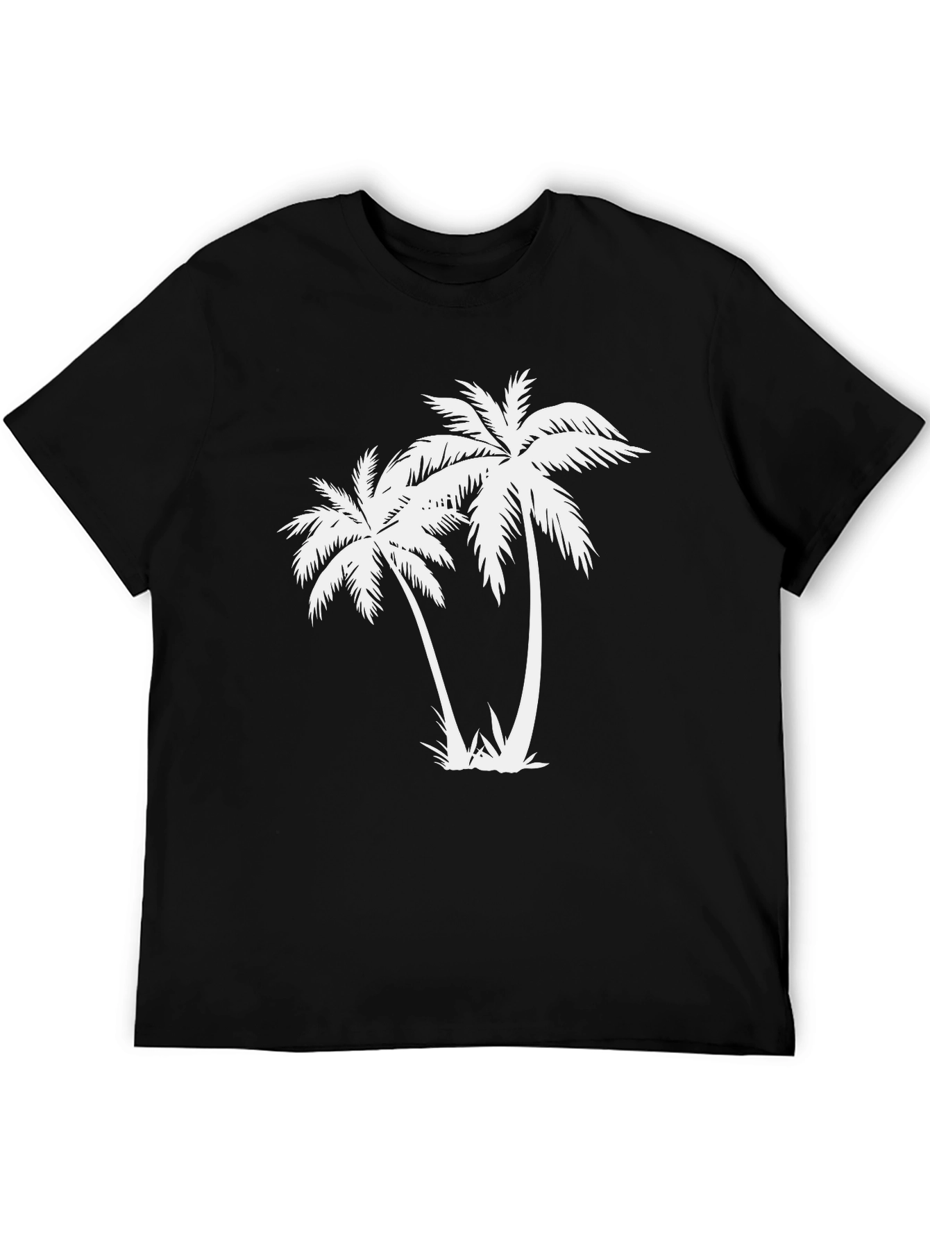 Black Palm Tree Graphic Tee - Tropical Vibe