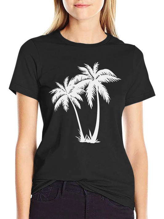 Black Palm Tree Graphic Tee - Tropical Vibe