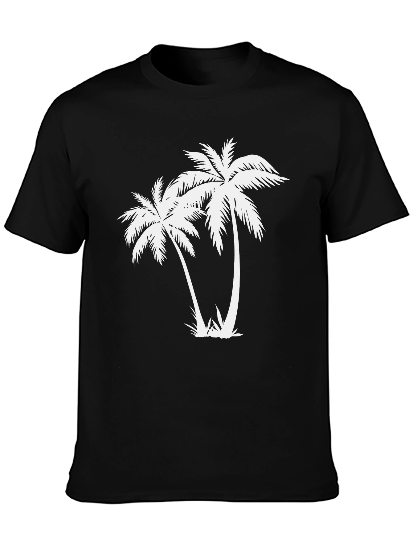 Black Palm Tree Graphic Tee - Tropical Vibe