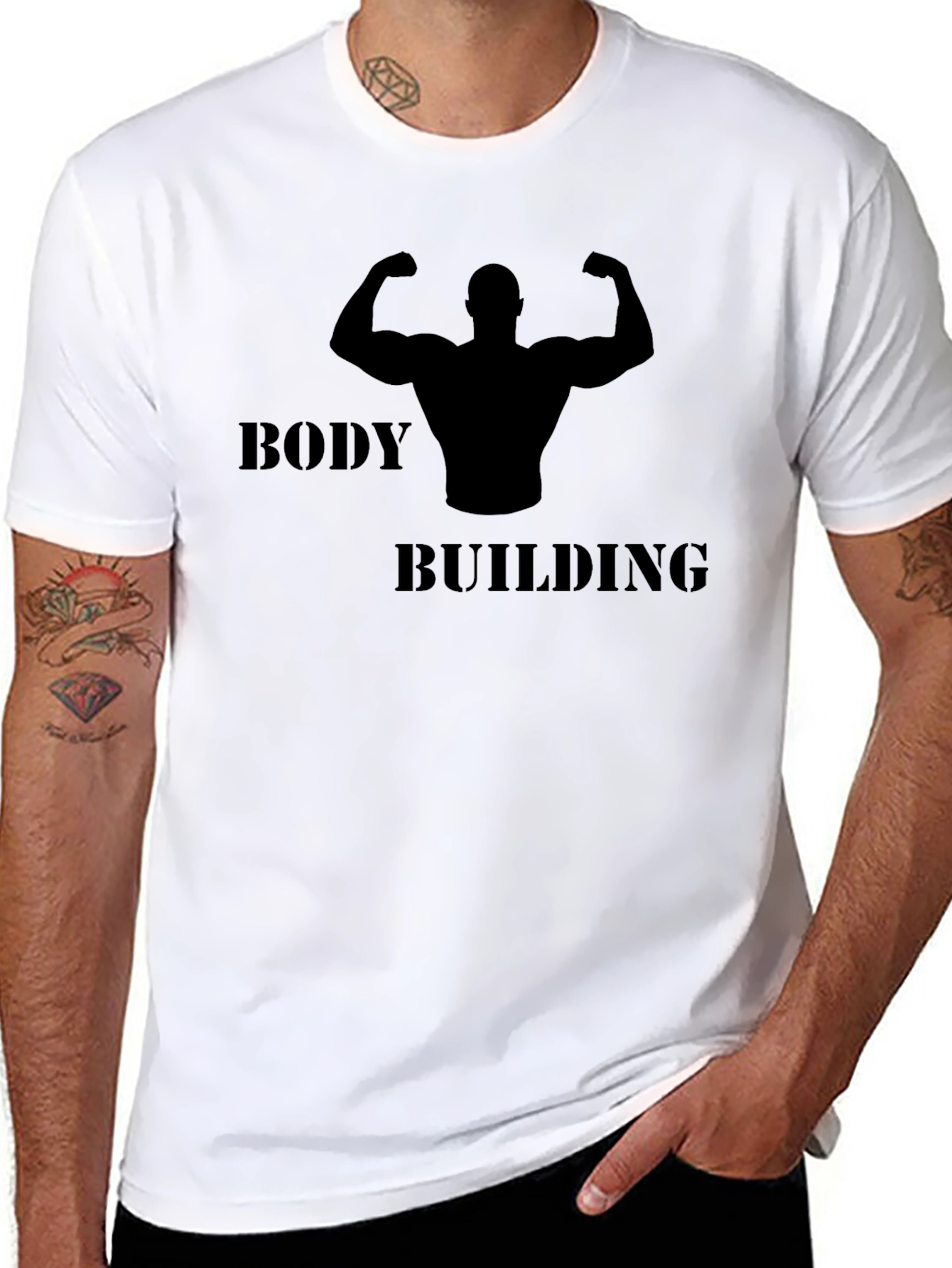 Bodybuilding Graphic Black T-Shirt