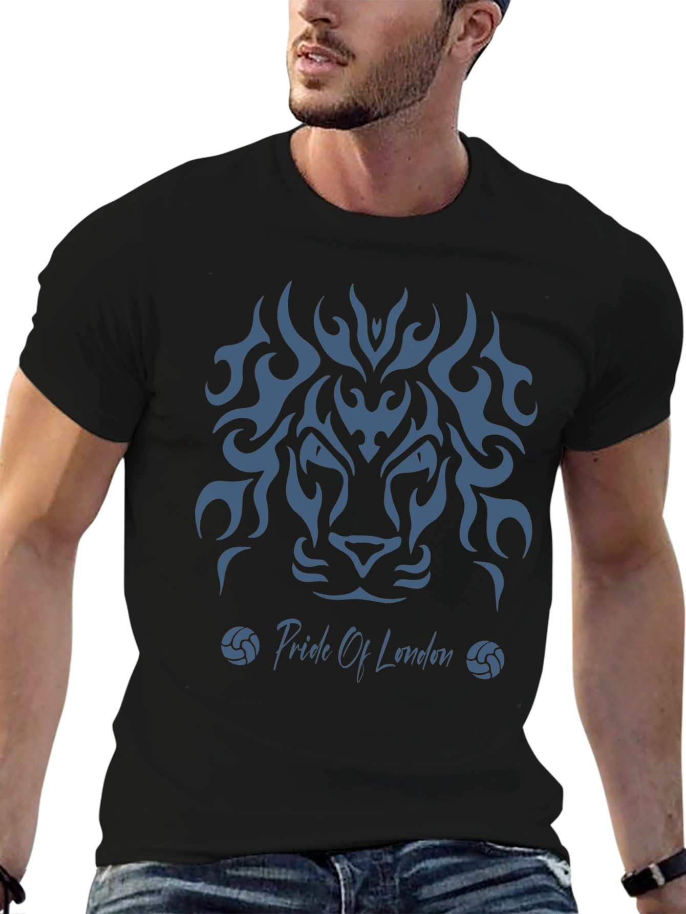 Pride Of London Mens Black T-Shirt - Lion Design