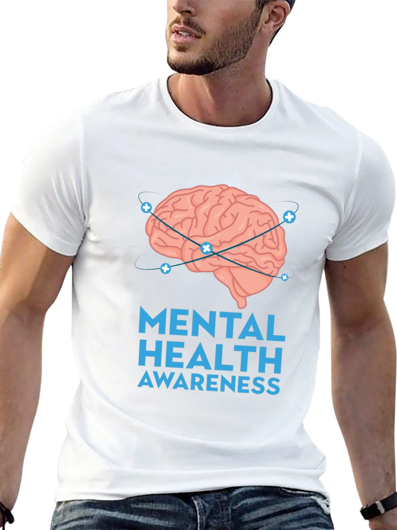 Mental Health Awareness Brain Graphic T-Shirt
