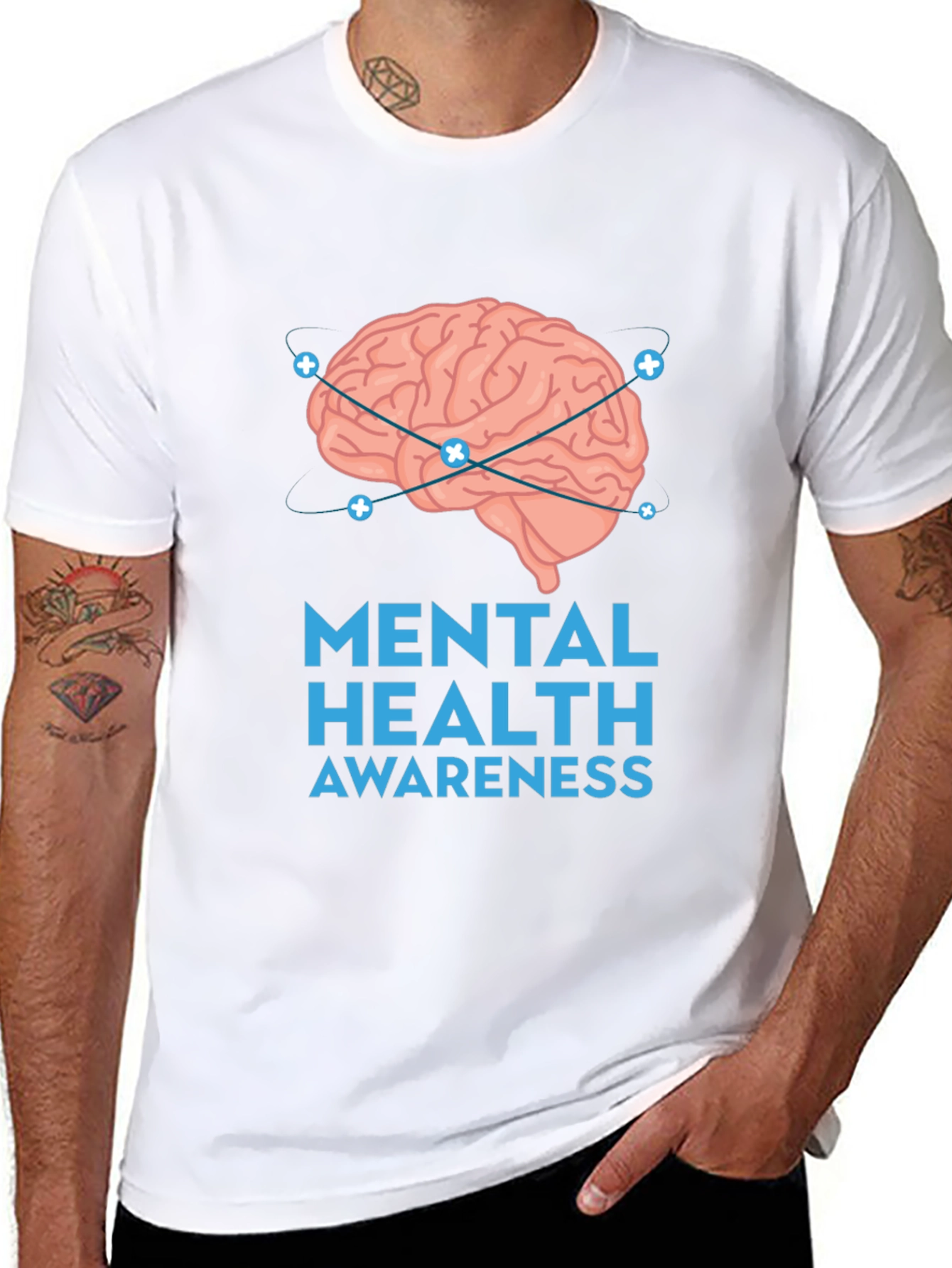 Mental Health Awareness Brain Graphic T-Shirt