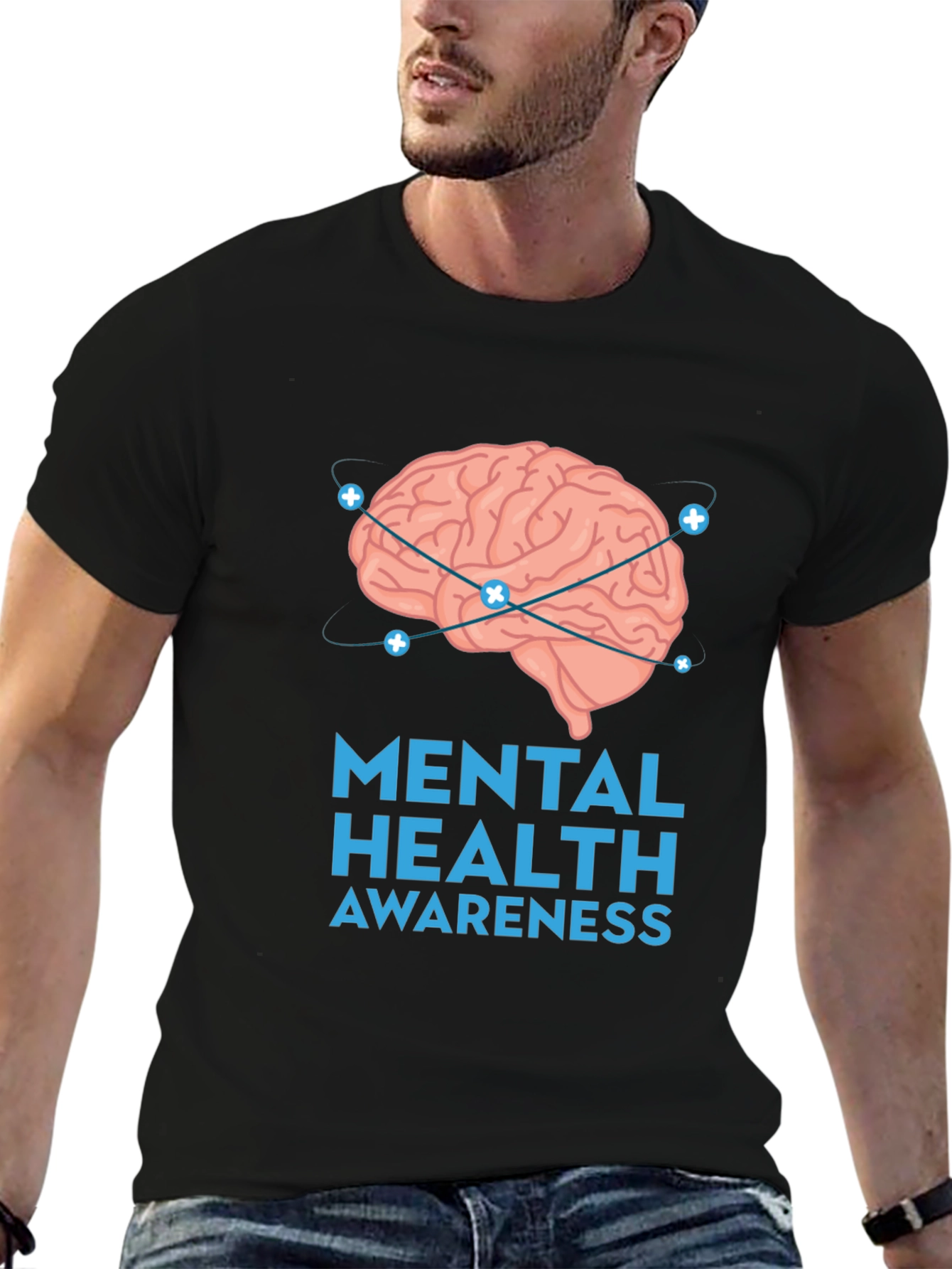 Mental Health Awareness Brain Graphic T-Shirt