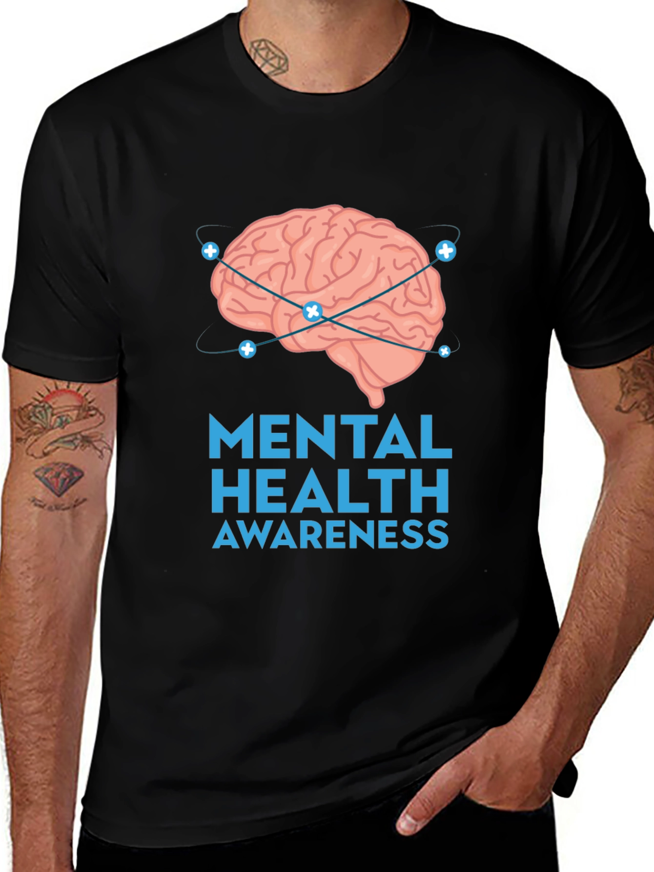 Mental Health Awareness Brain Graphic T-Shirt