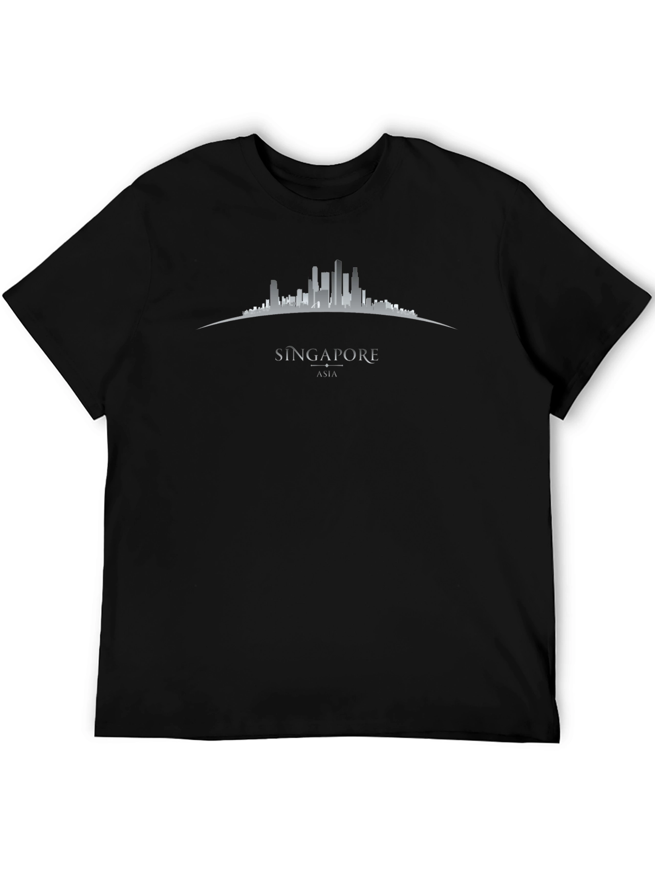 Singapore Skyline Graphic T-Shirt - Black
