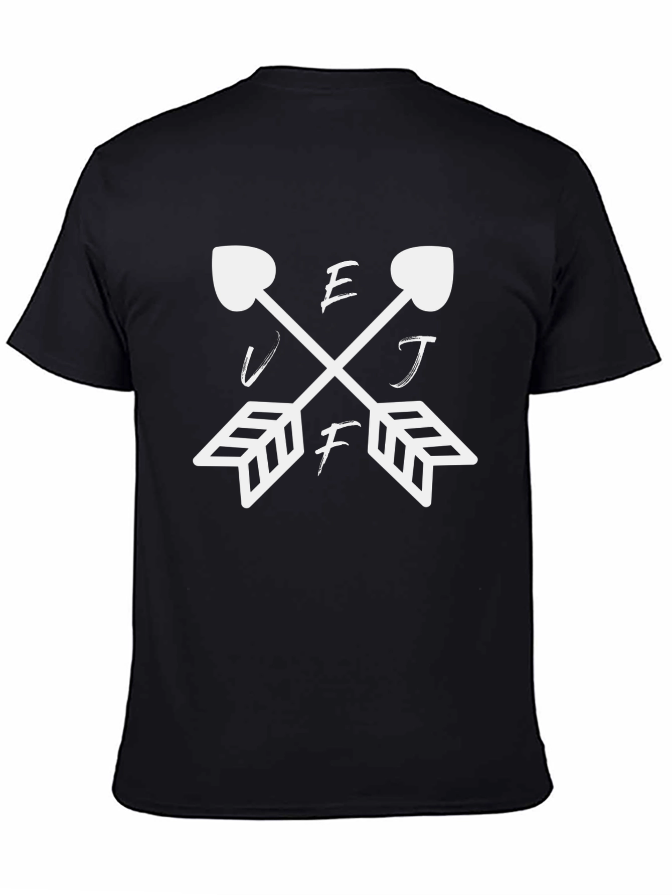 Novelty Arrow Graphic Tee - Black Cotton Blend Shirt