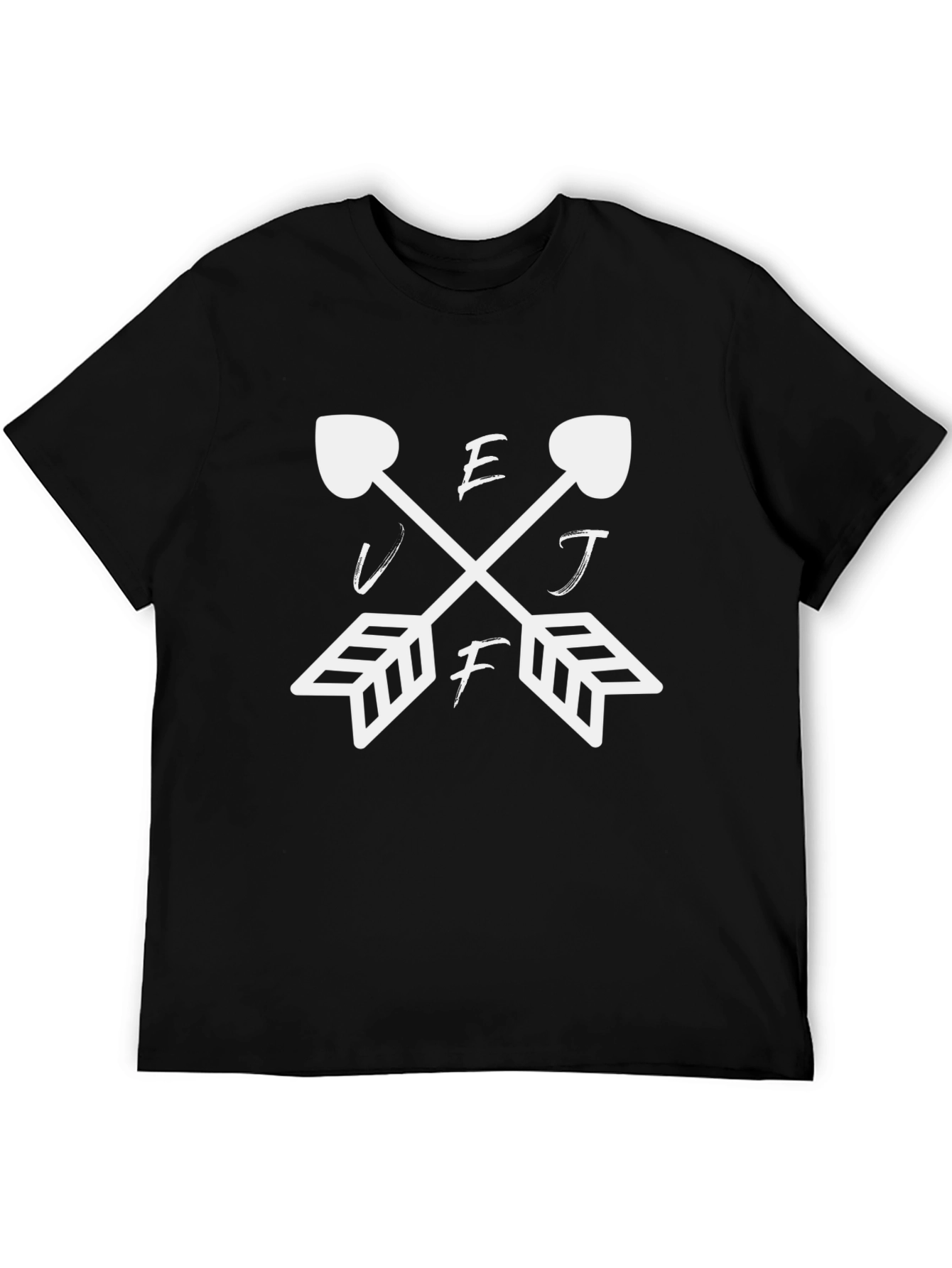 Novelty Arrow Graphic Tee - Black Cotton Blend Shirt