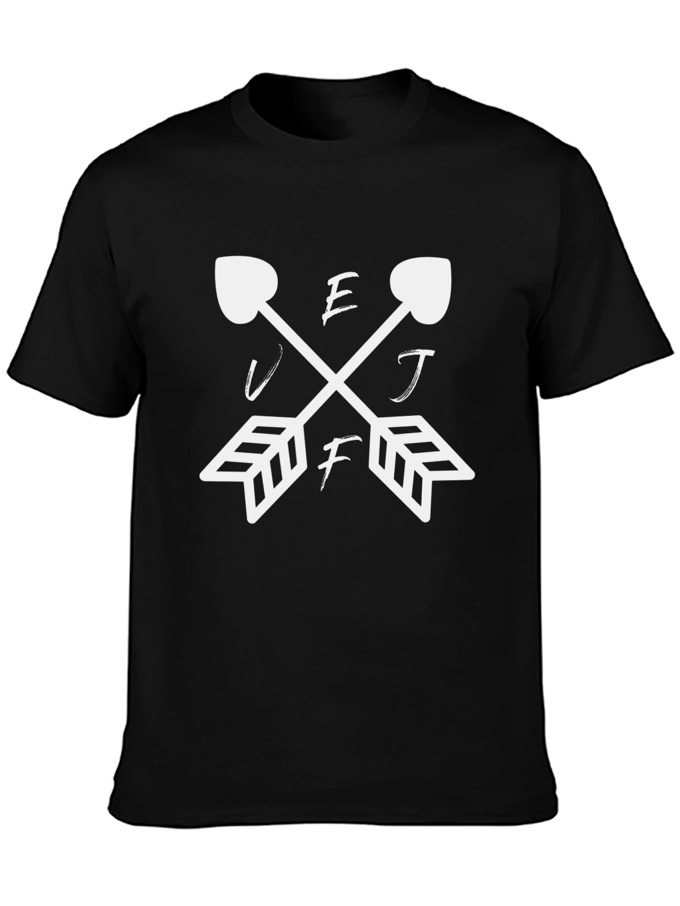 Novelty Arrow Graphic Tee - Black Cotton Blend Shirt