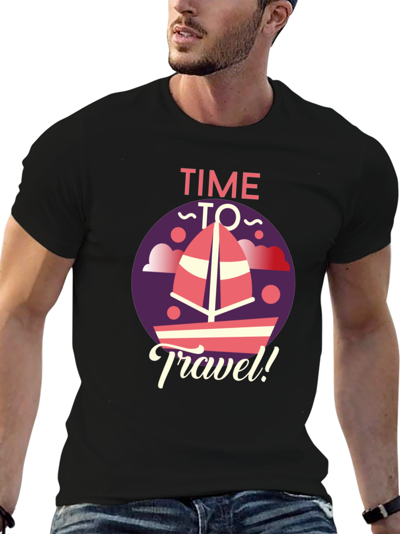 Time to Travel Graphic Tee - Black