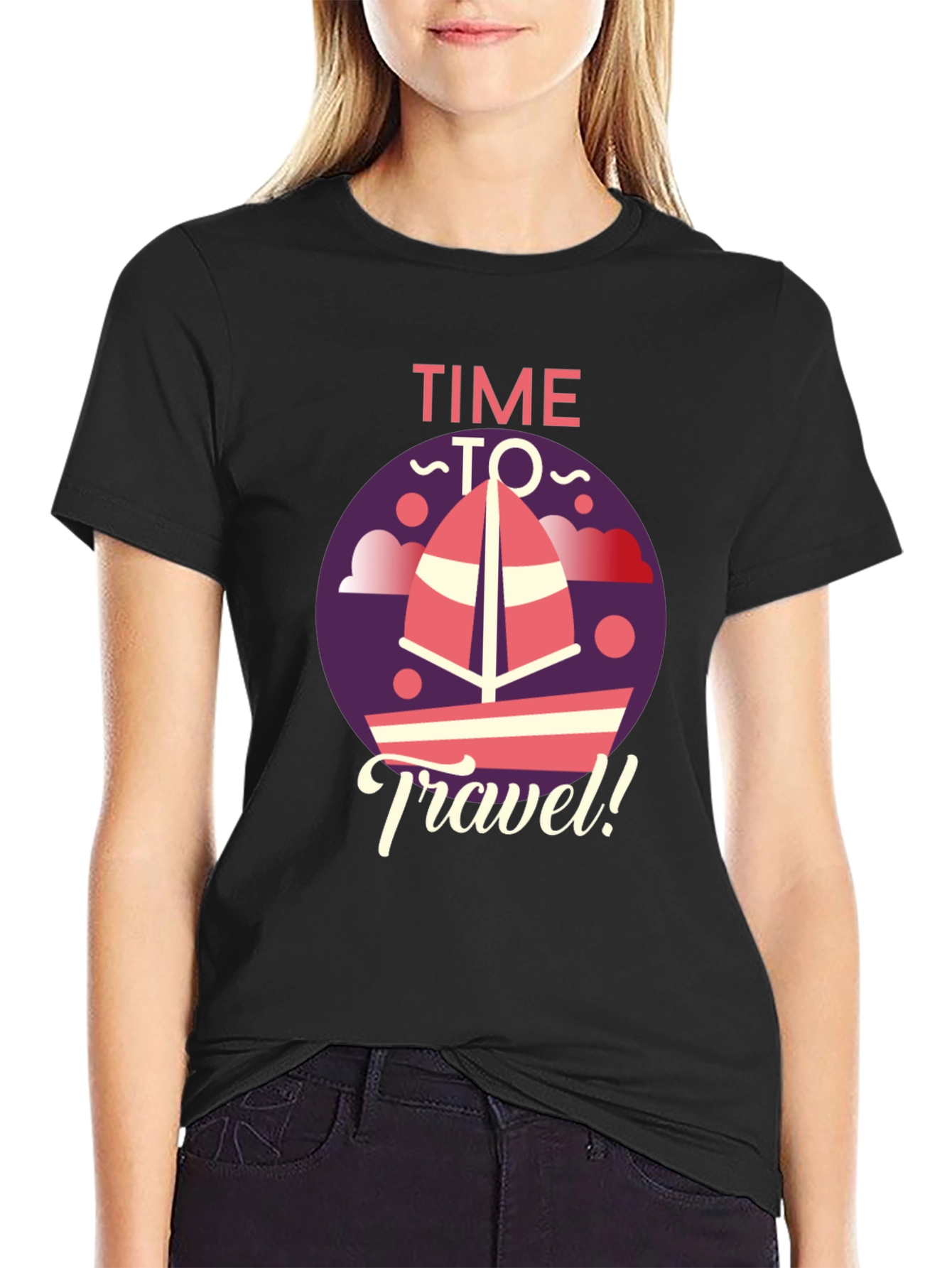 Time to Travel Graphic Tee - Black
