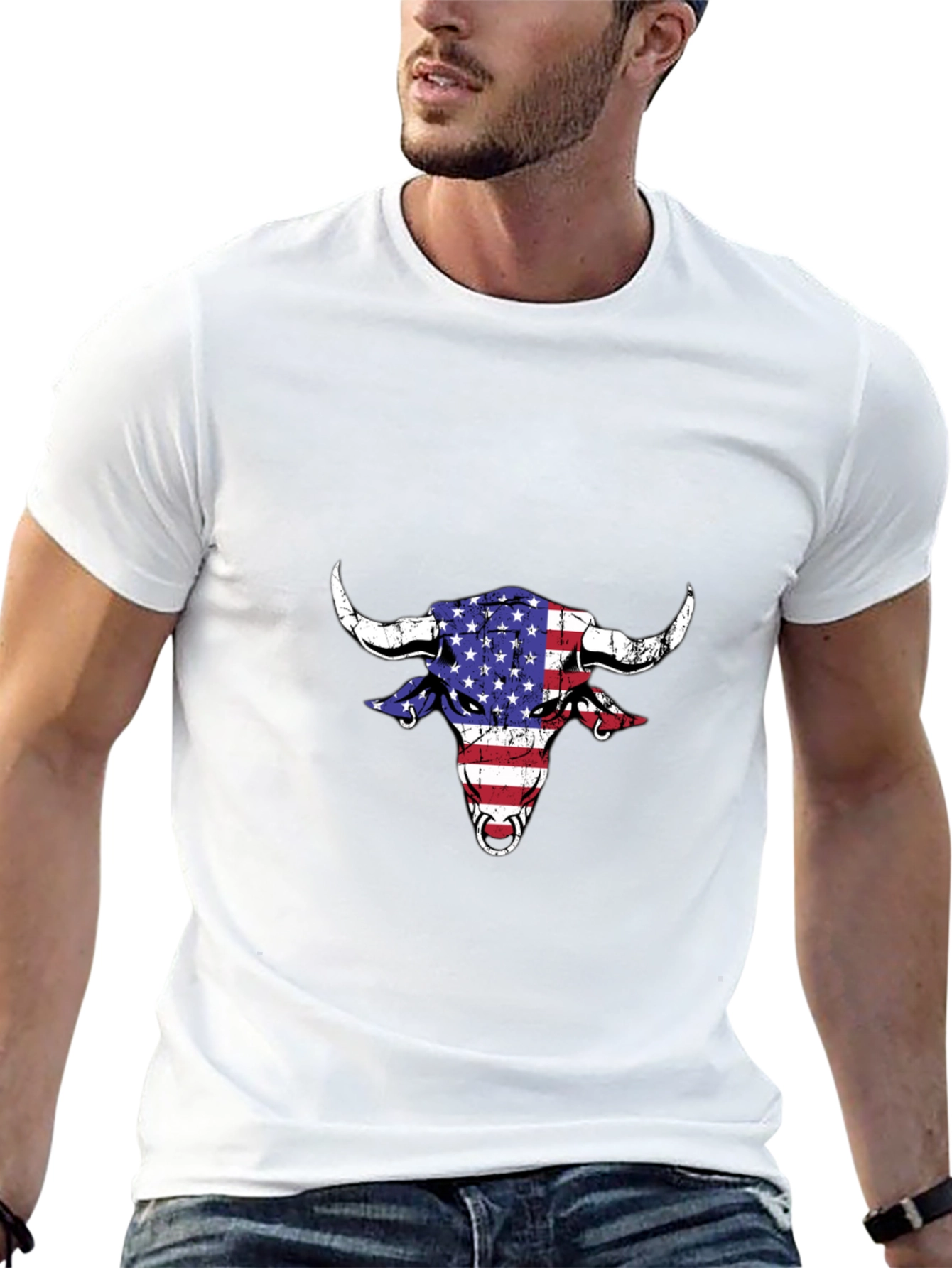 American Bull Graphic Tee - Patriotic Style